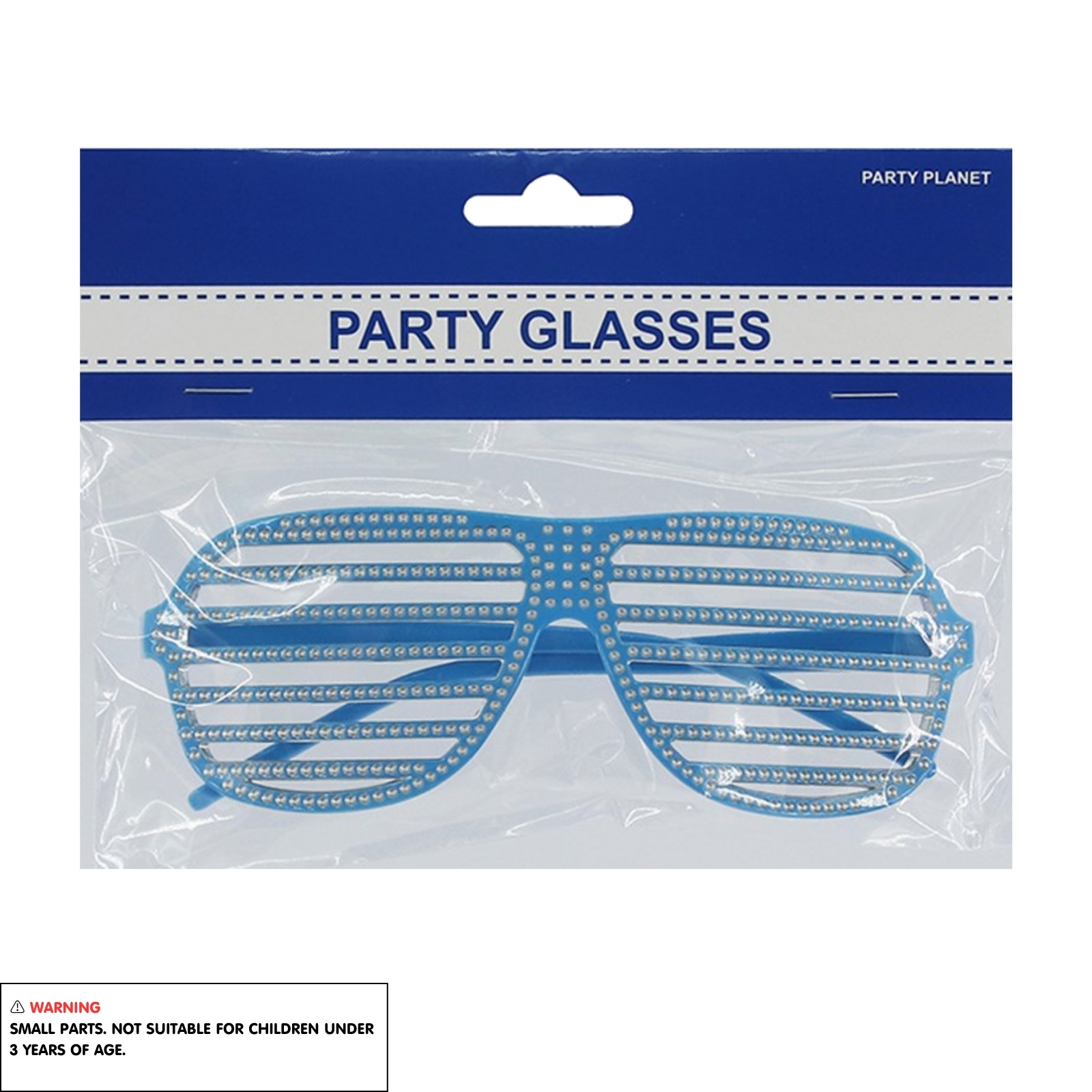 Light Blue Bling Shutter Shade Glasses Glasses Hats and Headwear