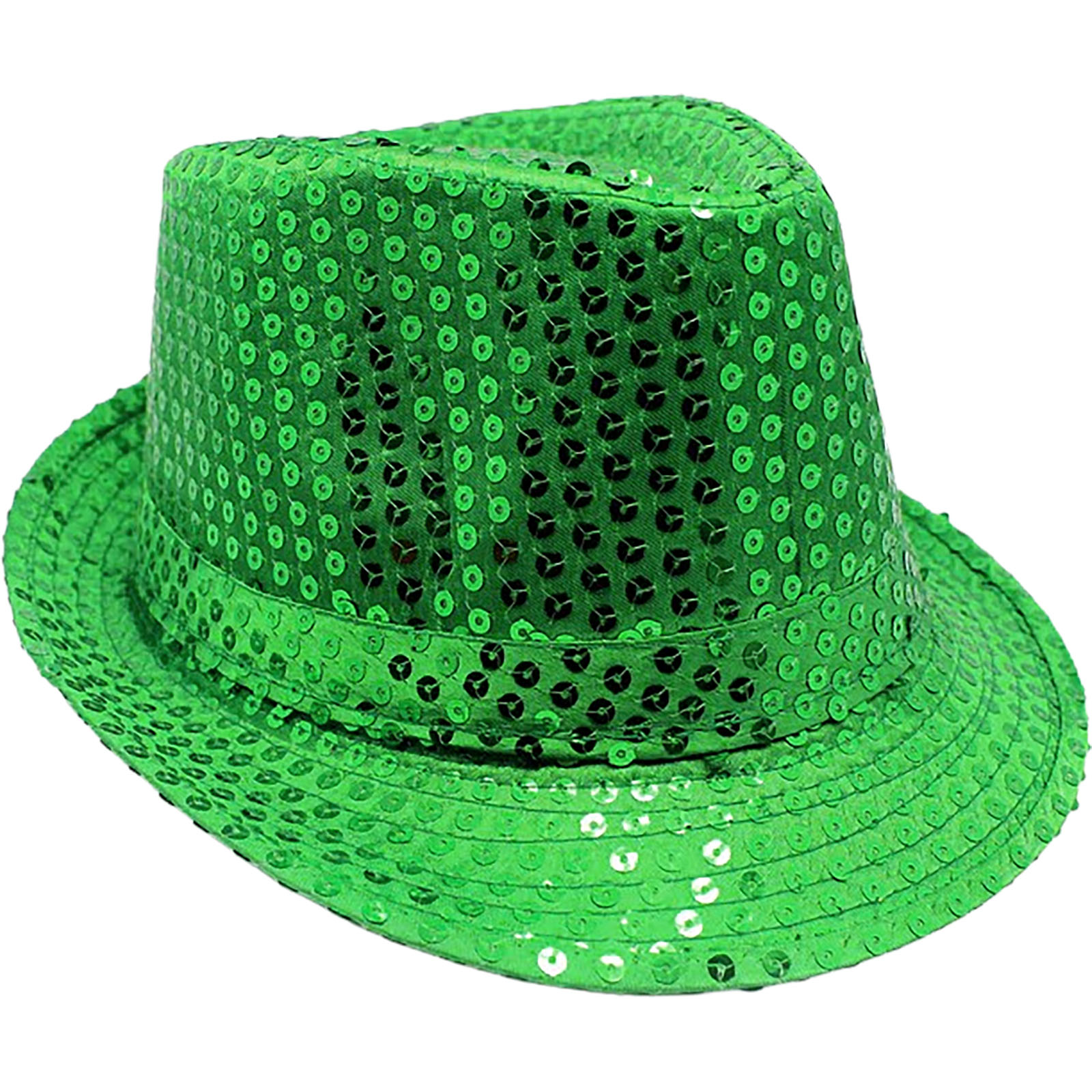 Adult Green Sequin Trilby Hat
