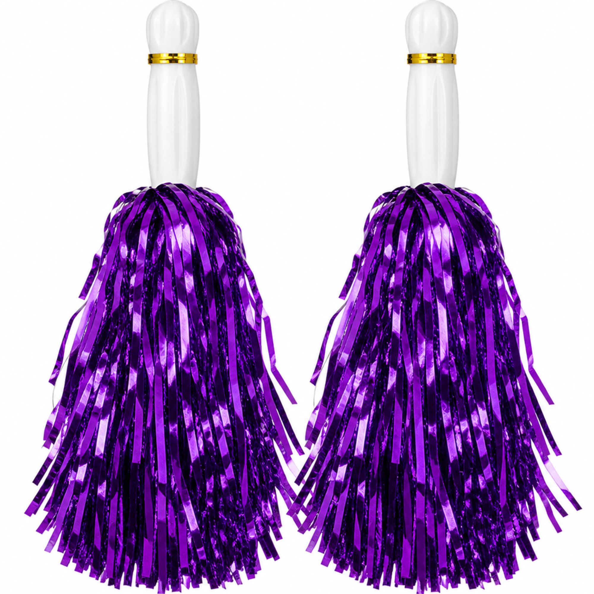 Metallic Purple Pom Poms (Set of 2)