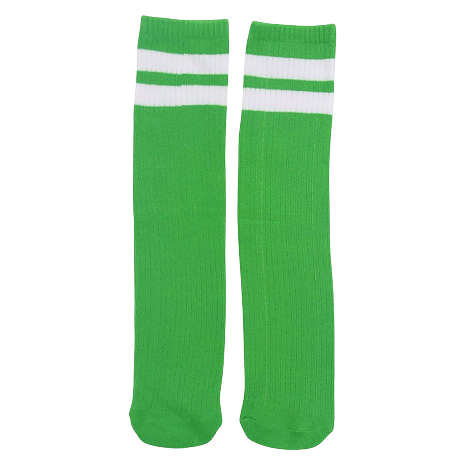 Green And White Striped Crew Socks (1 Pair) 