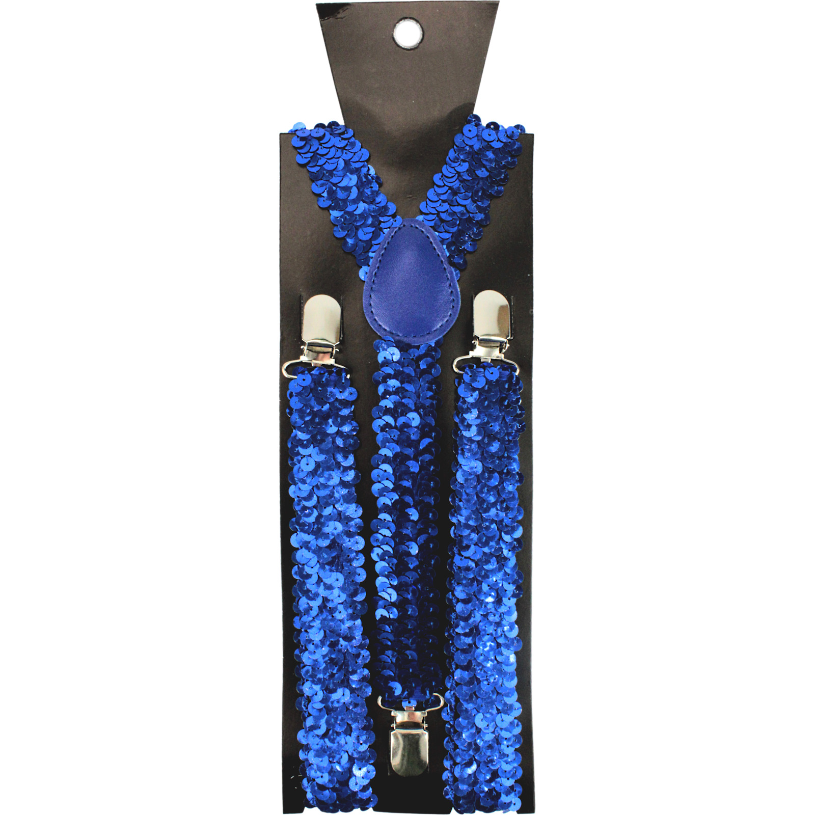 Blue Sequin Suspender Braces