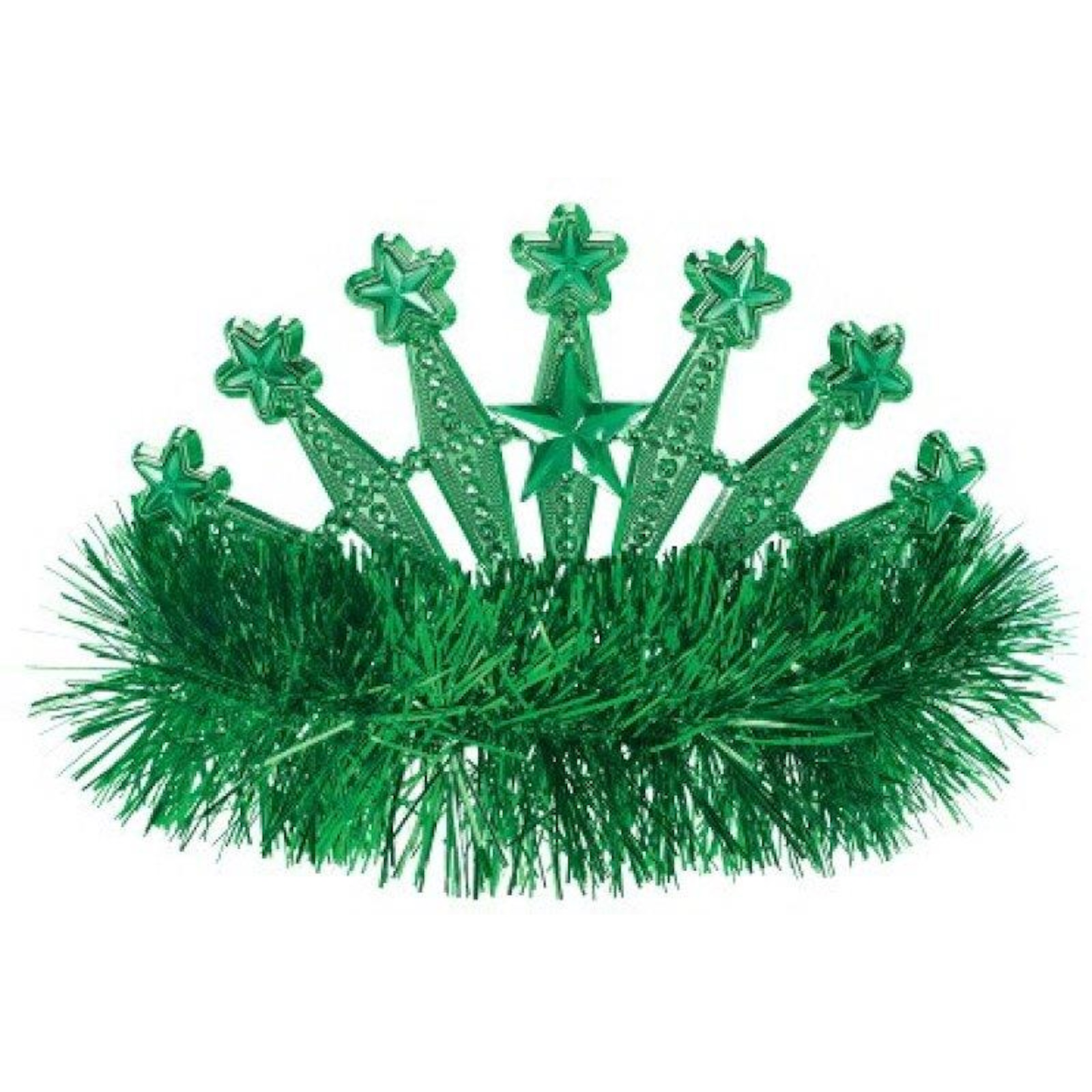 Green Star Tiara With Tinsel