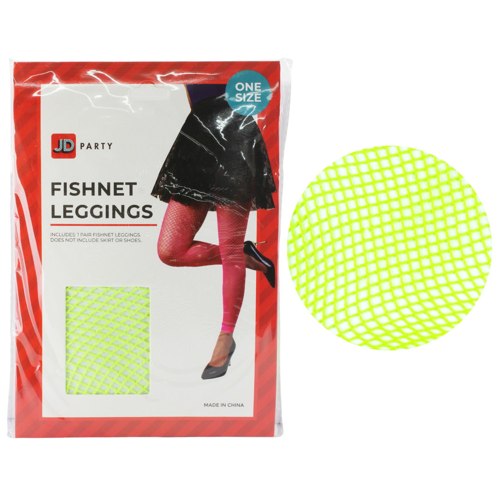 Neon Yellow Footless Fishnet Tights