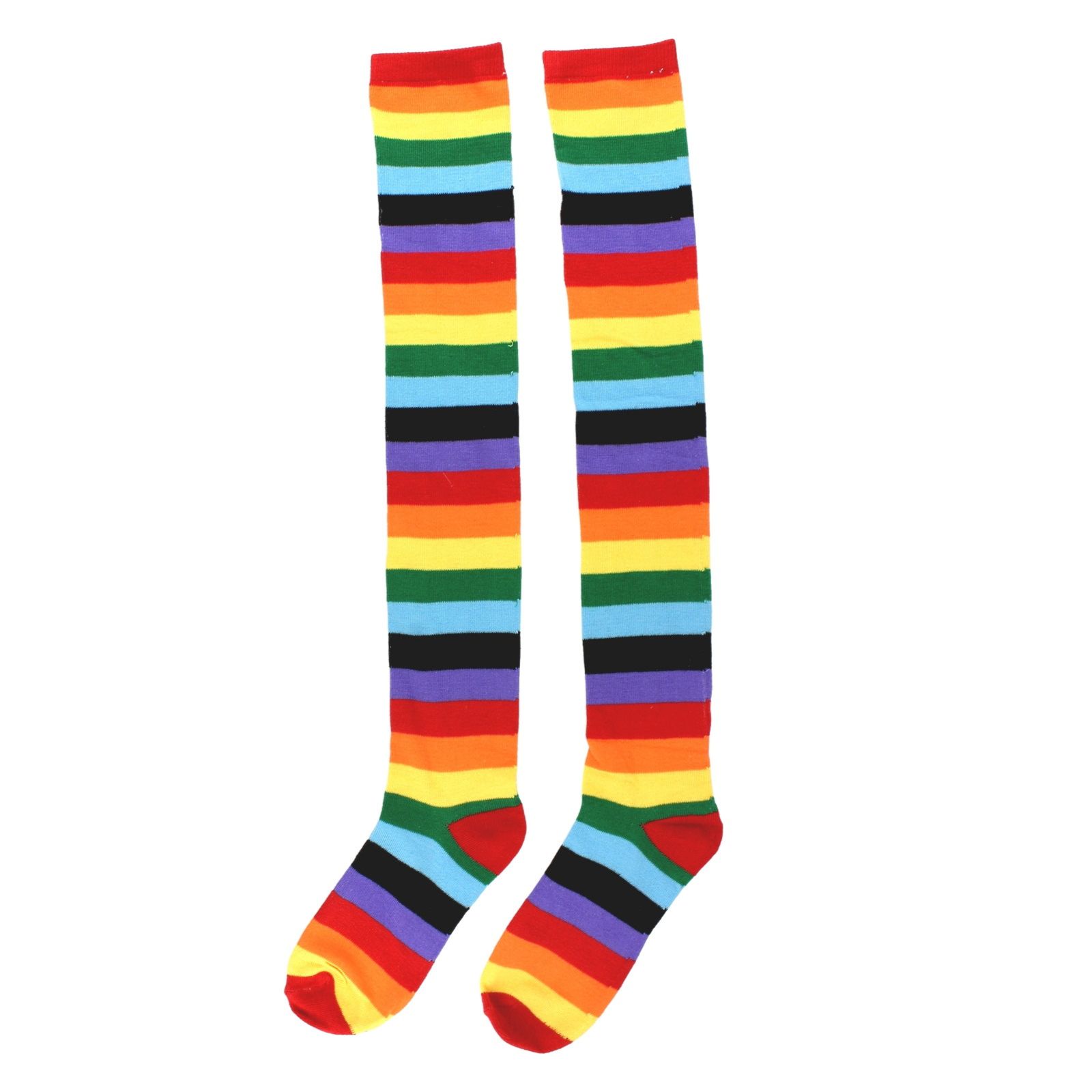 Over The Knee Rainbow Striped Socks