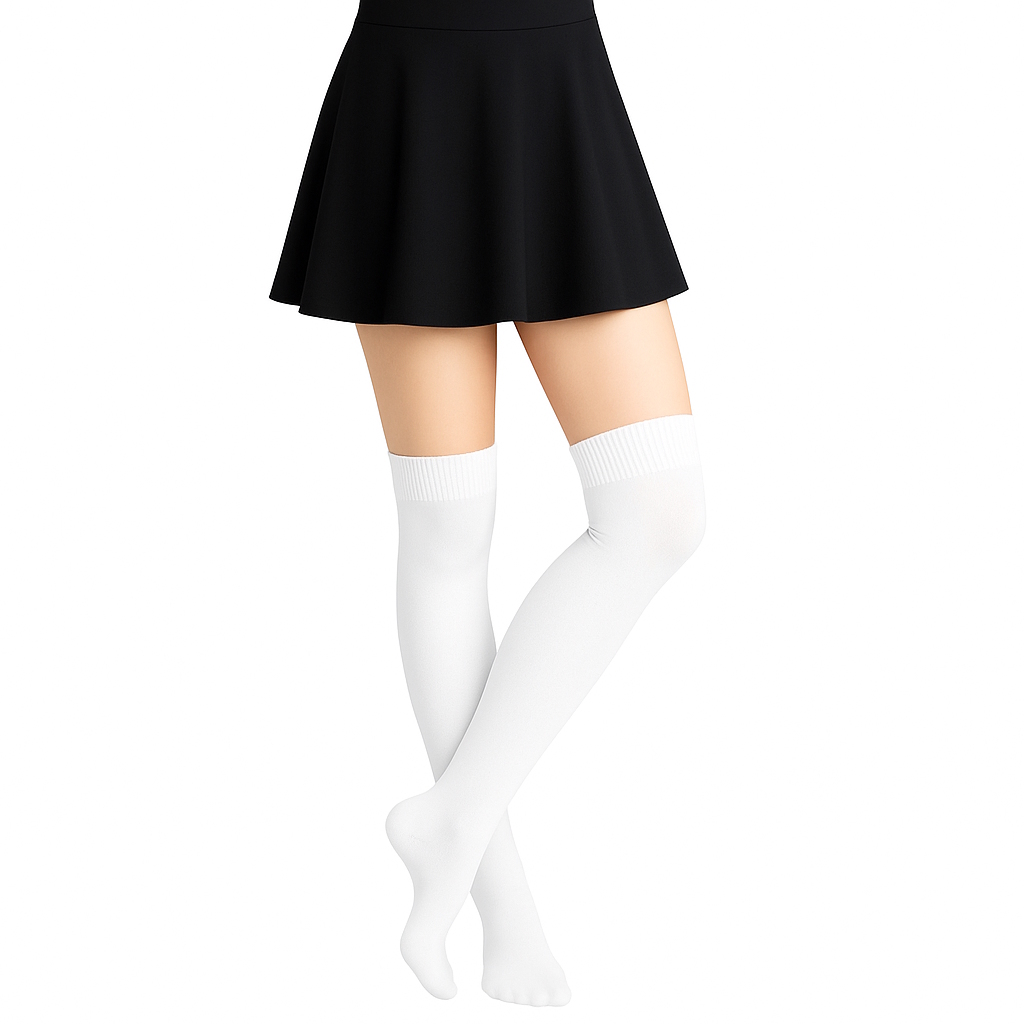 Over The Knee White Socks (1 Pair)