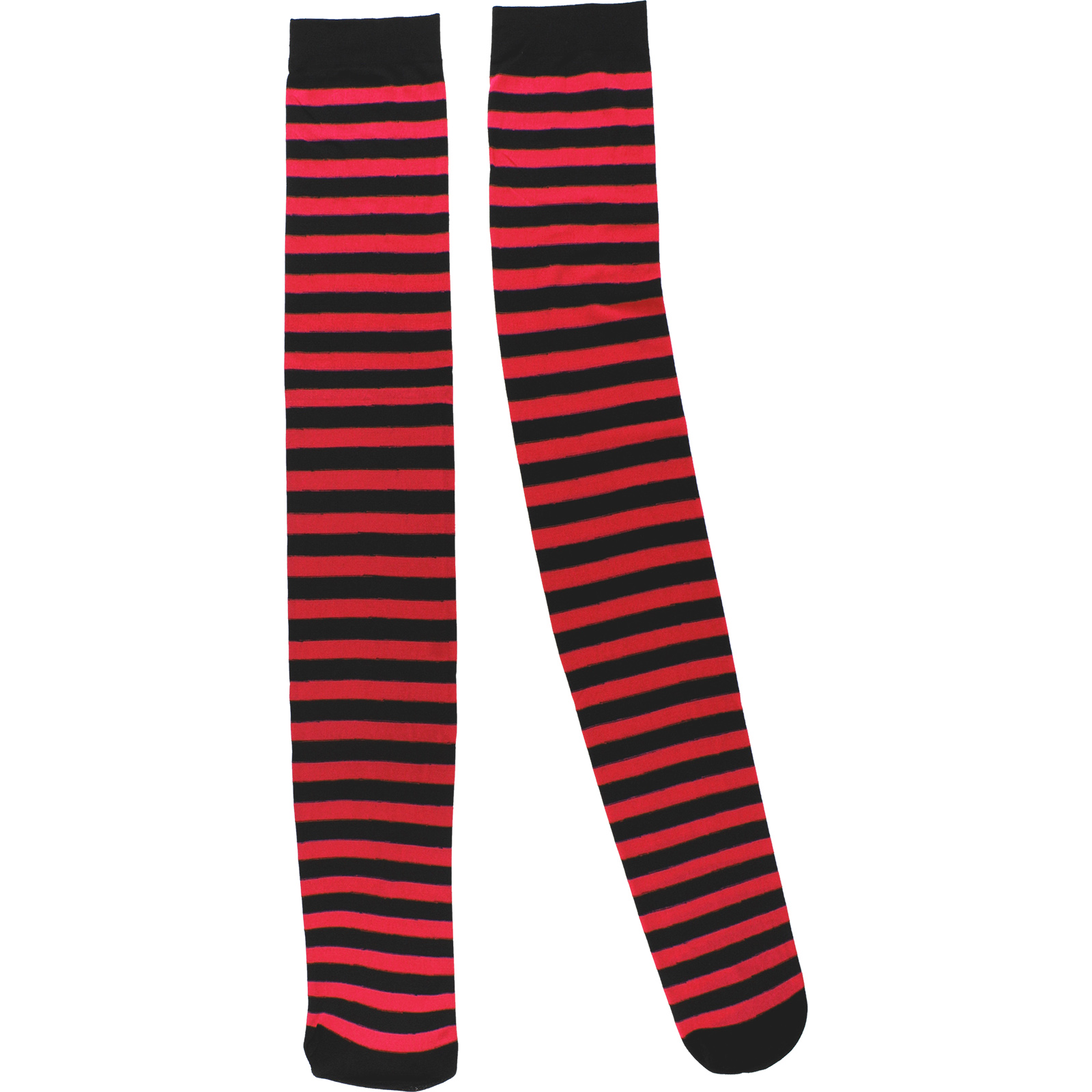 Over The Knee Red & Black Striped Stockings (1 Pair) 