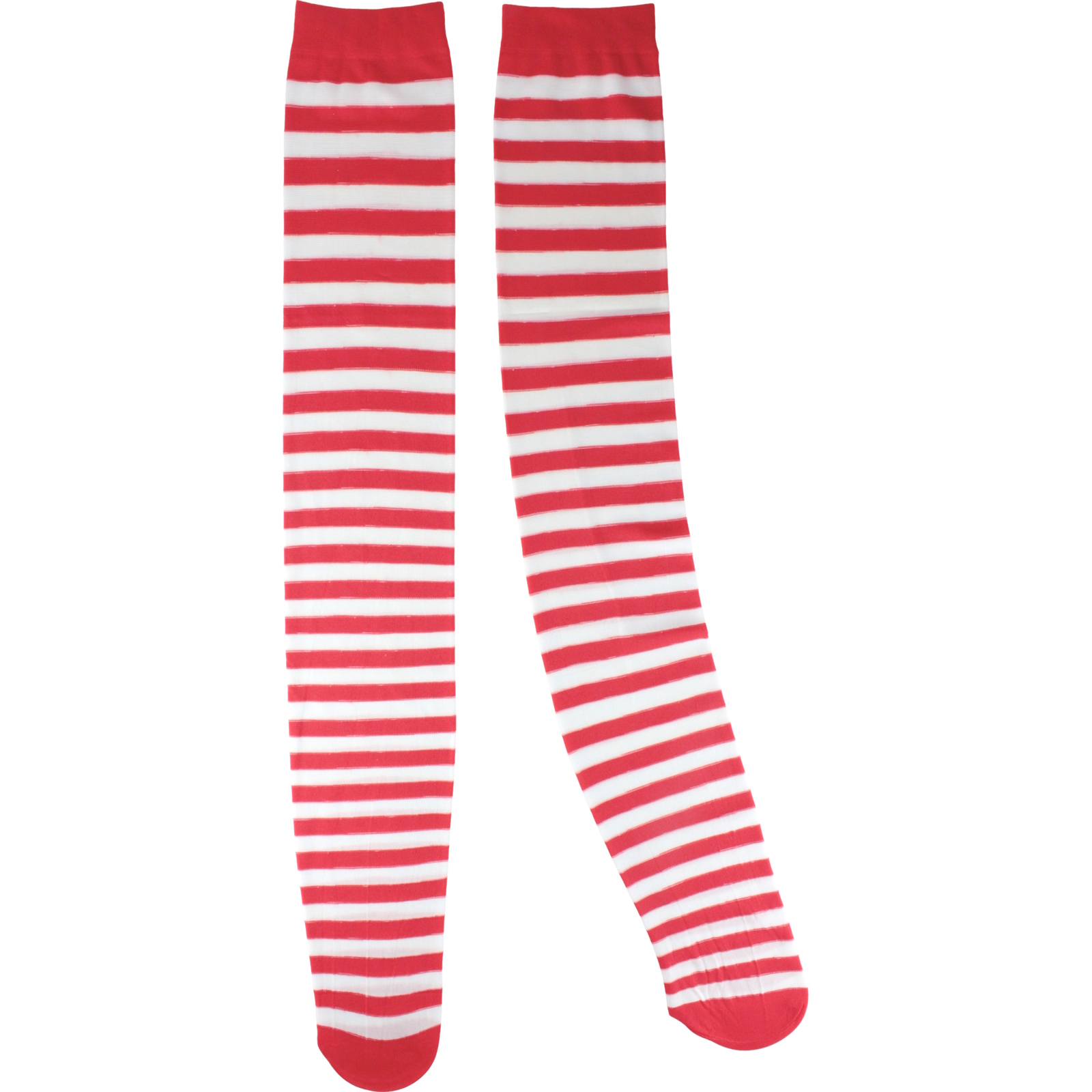 Over The Knee Red & White Striped Stockings (1 Pair)