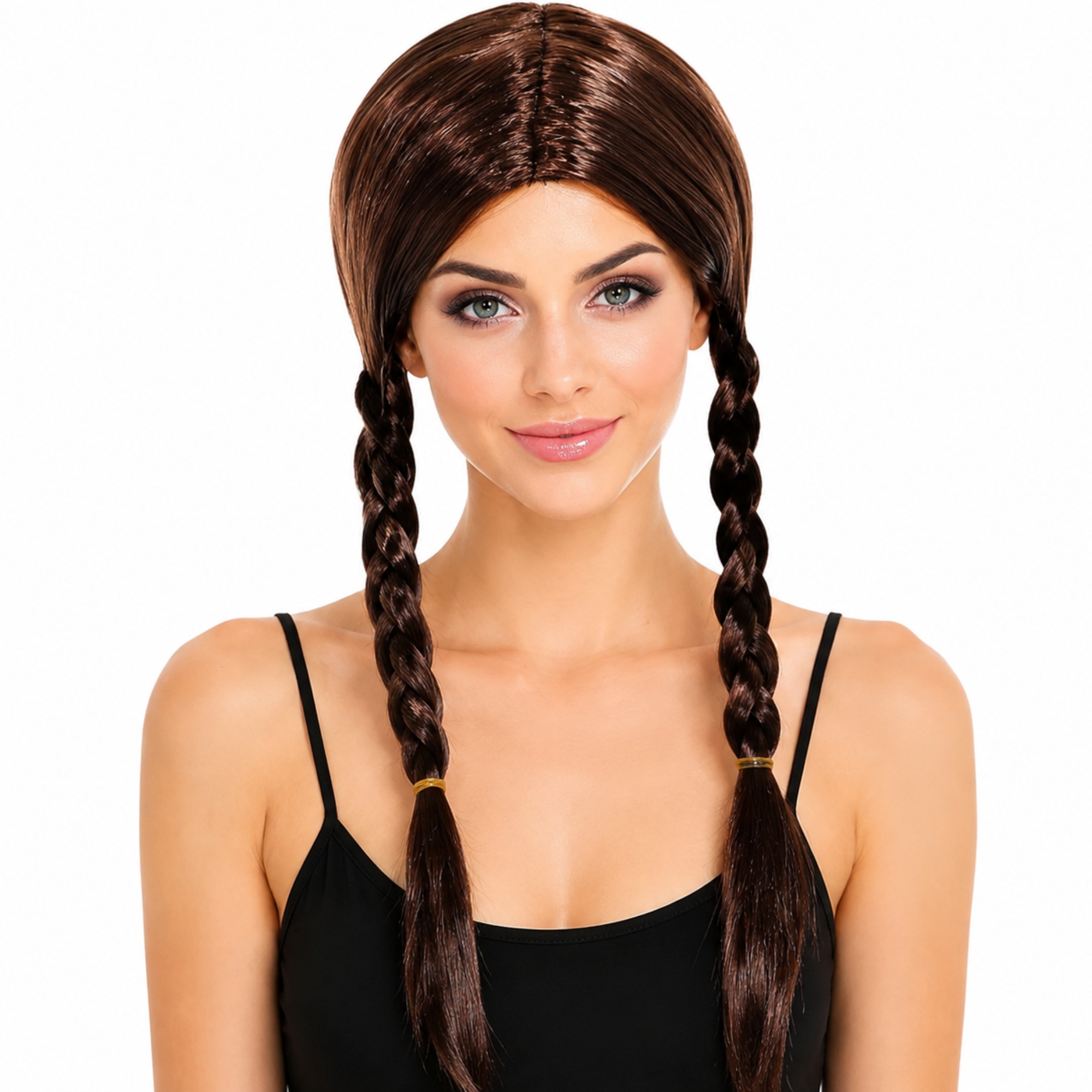 Dark Brown Long Plaited Wig