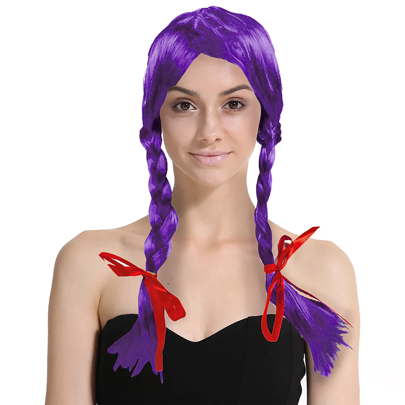 Purple Long Plaited Wig