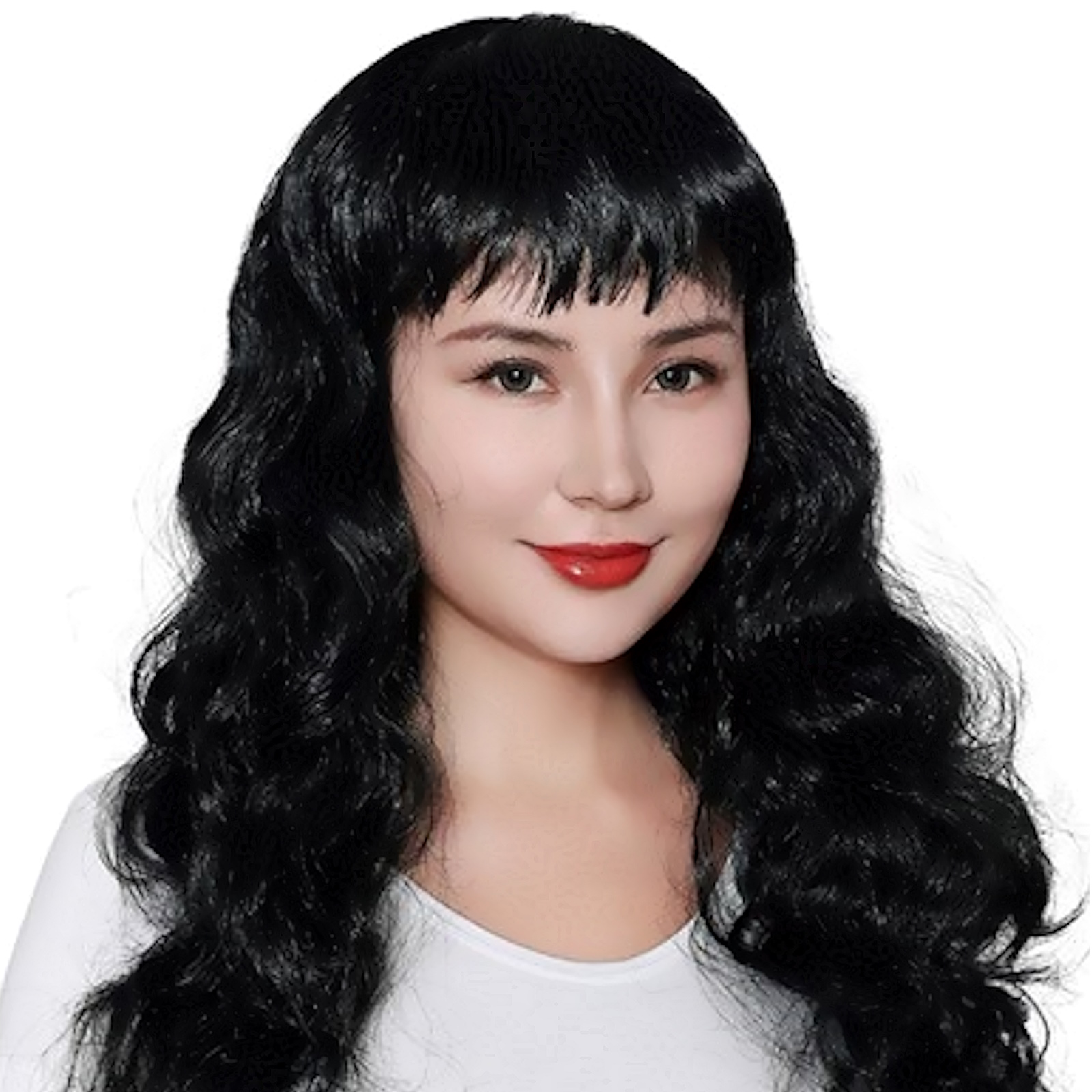 Adult Black Wavy Long Wig