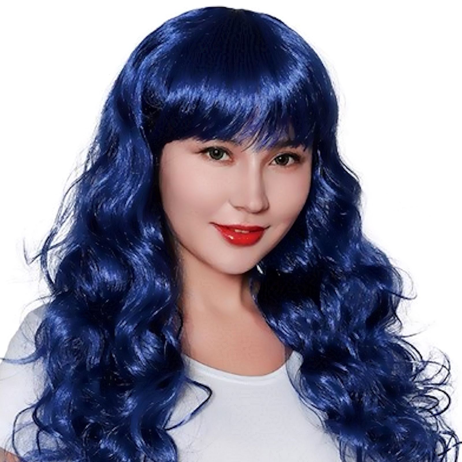 Adult Blue Wavy Long Wig