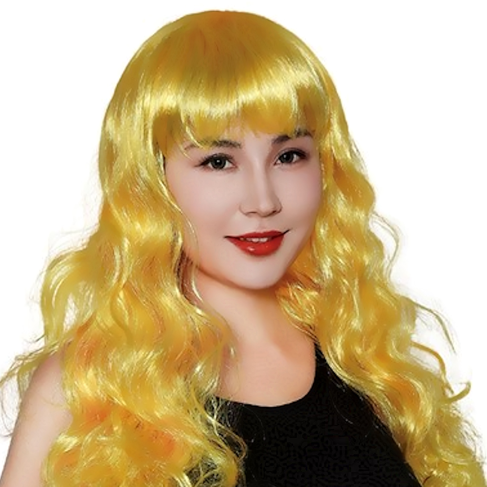 Adult Yellow Wavy Long Wig