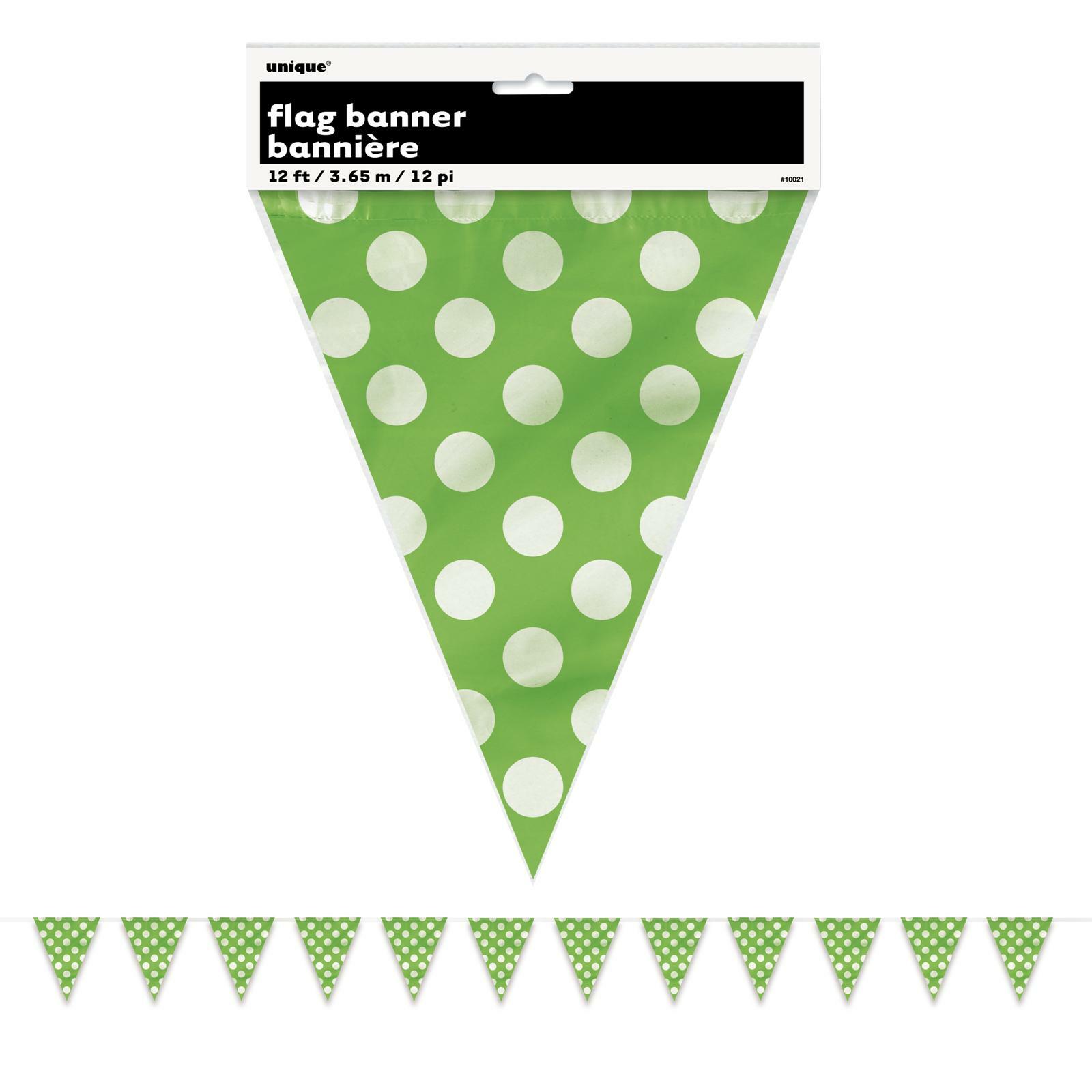 Lime Green Polkadot Flag Banner