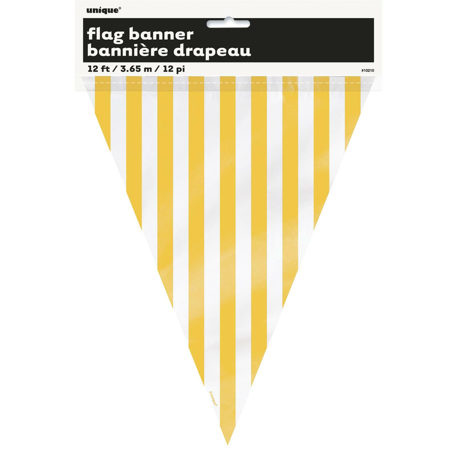 Yellow and White Striped Flag Banner