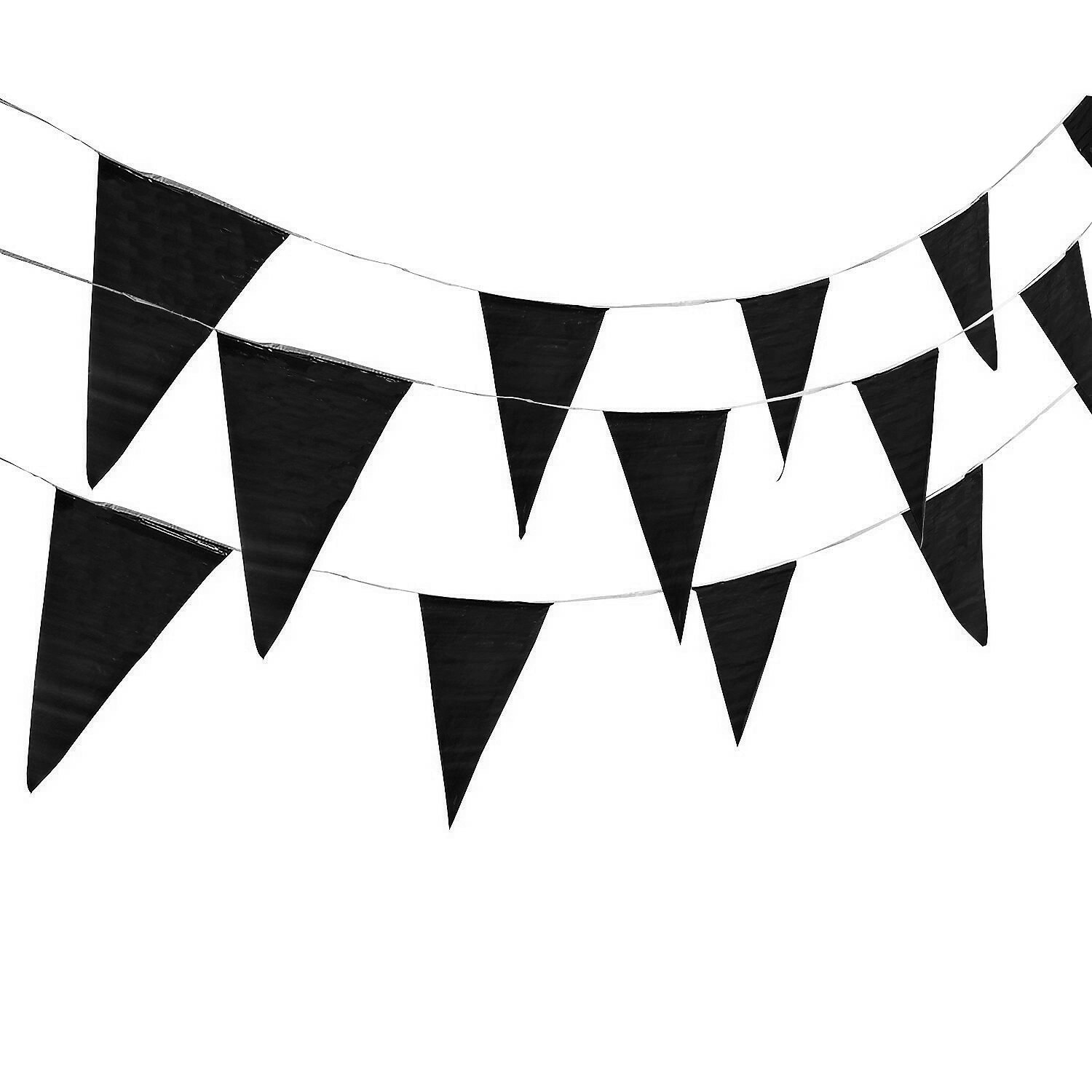 Black Large Plastic Pennant Banner 30m