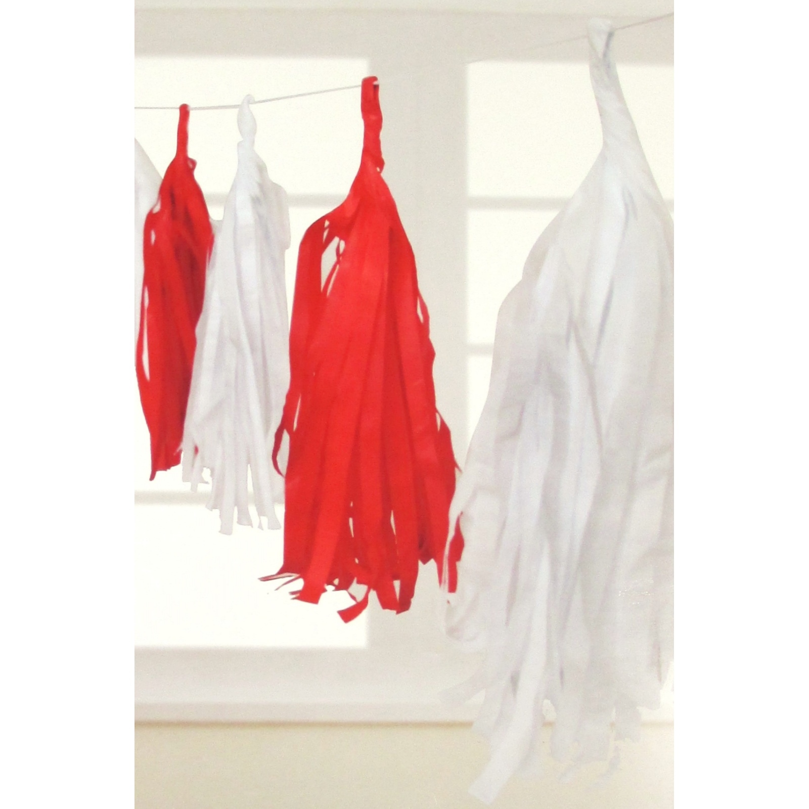 Red and White Tassel Garland Banner