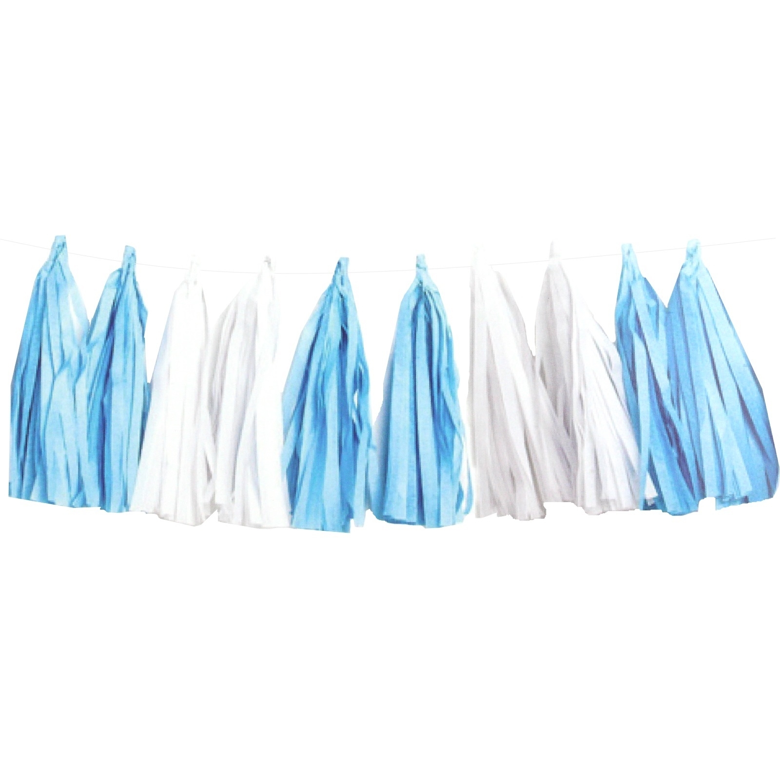 Blue and White Tissue Paper Tassel Garland Kit