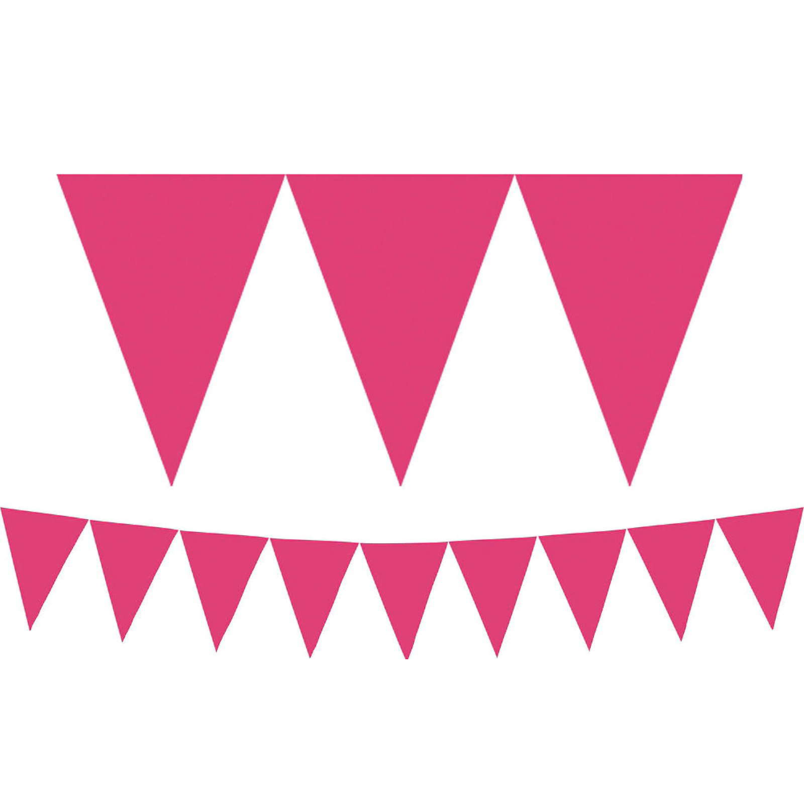 Hot Pink Paper Pennant Banner 4.57m