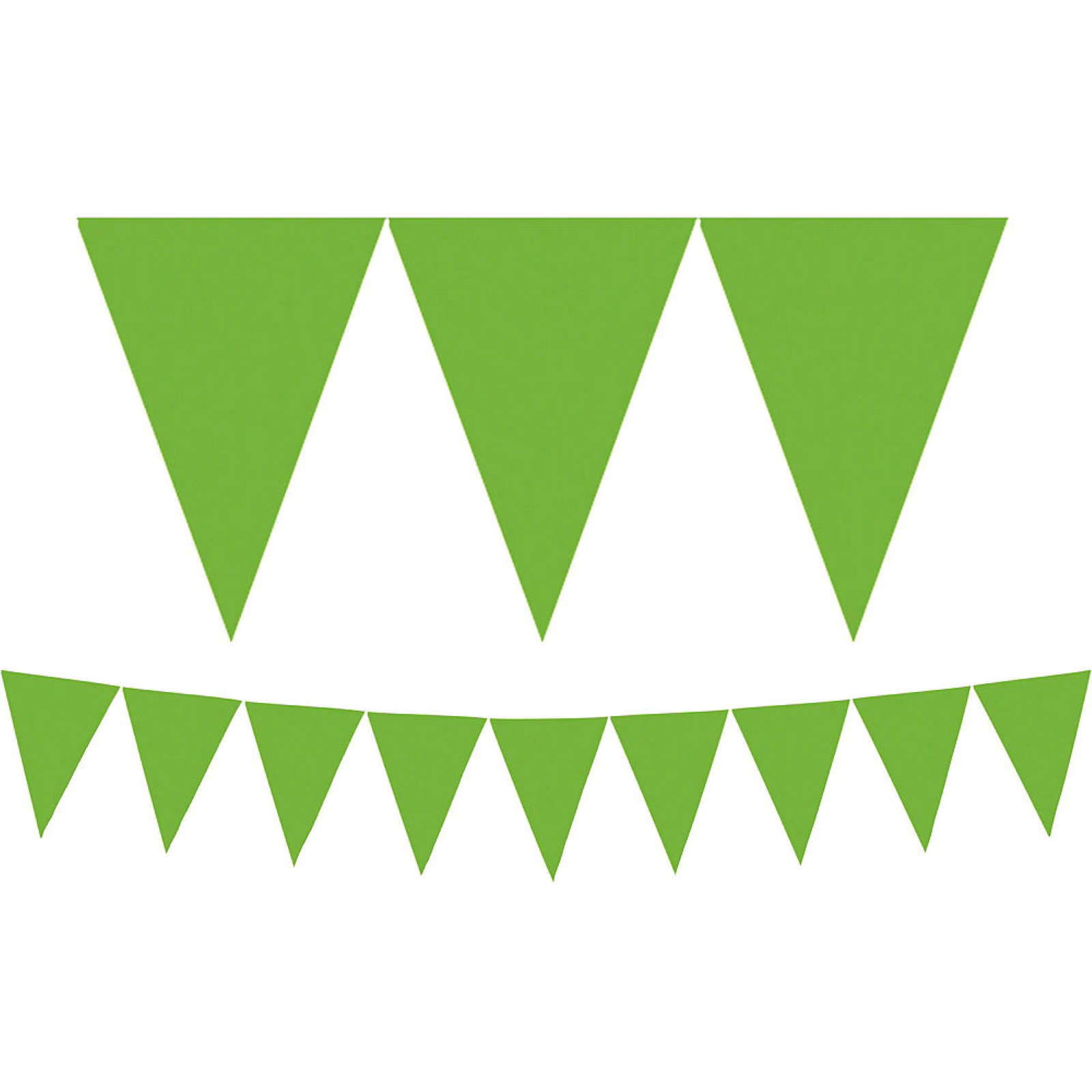 Lime Green Paper Pennant Flag Banner