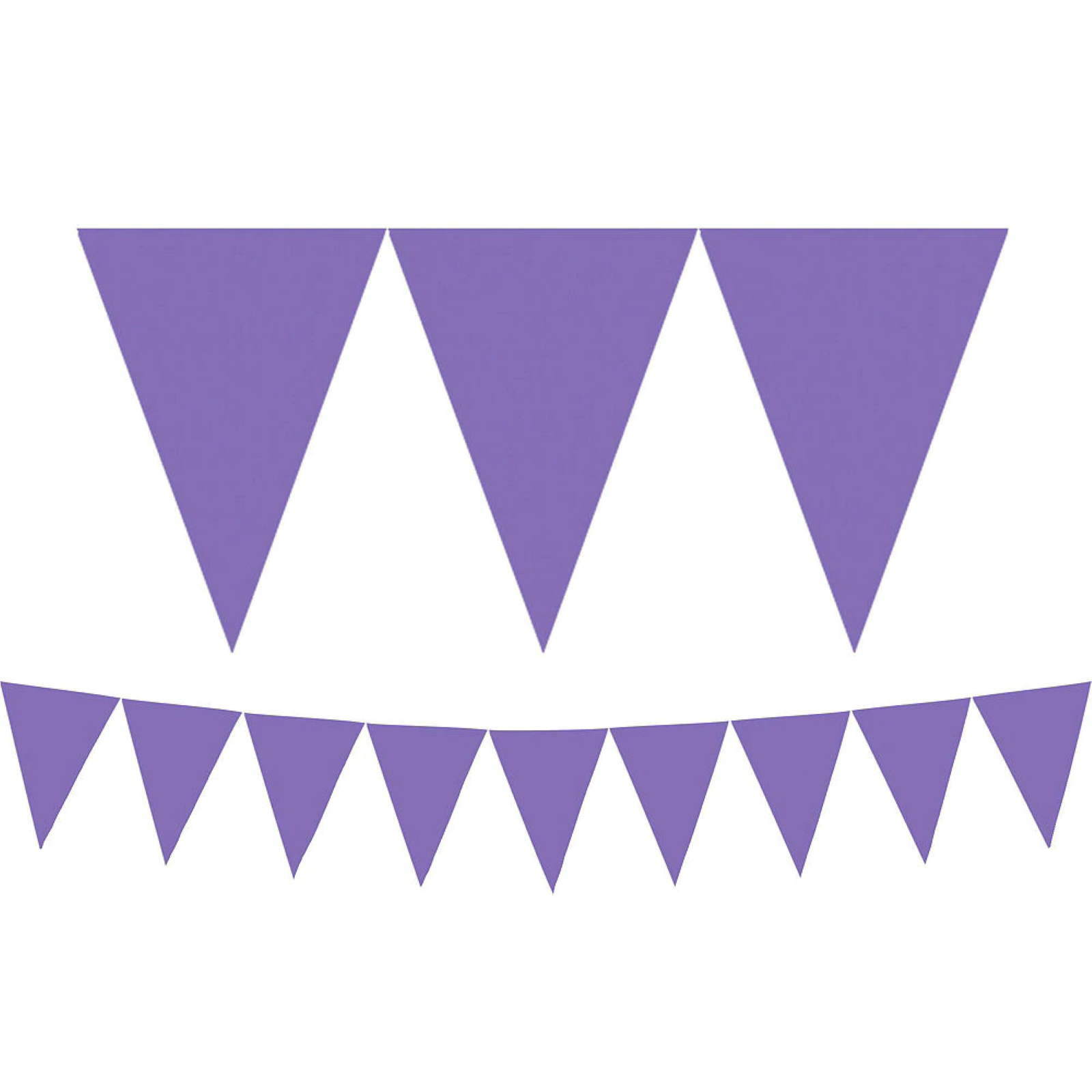 Purple Paper Pennant Banner 4.57m