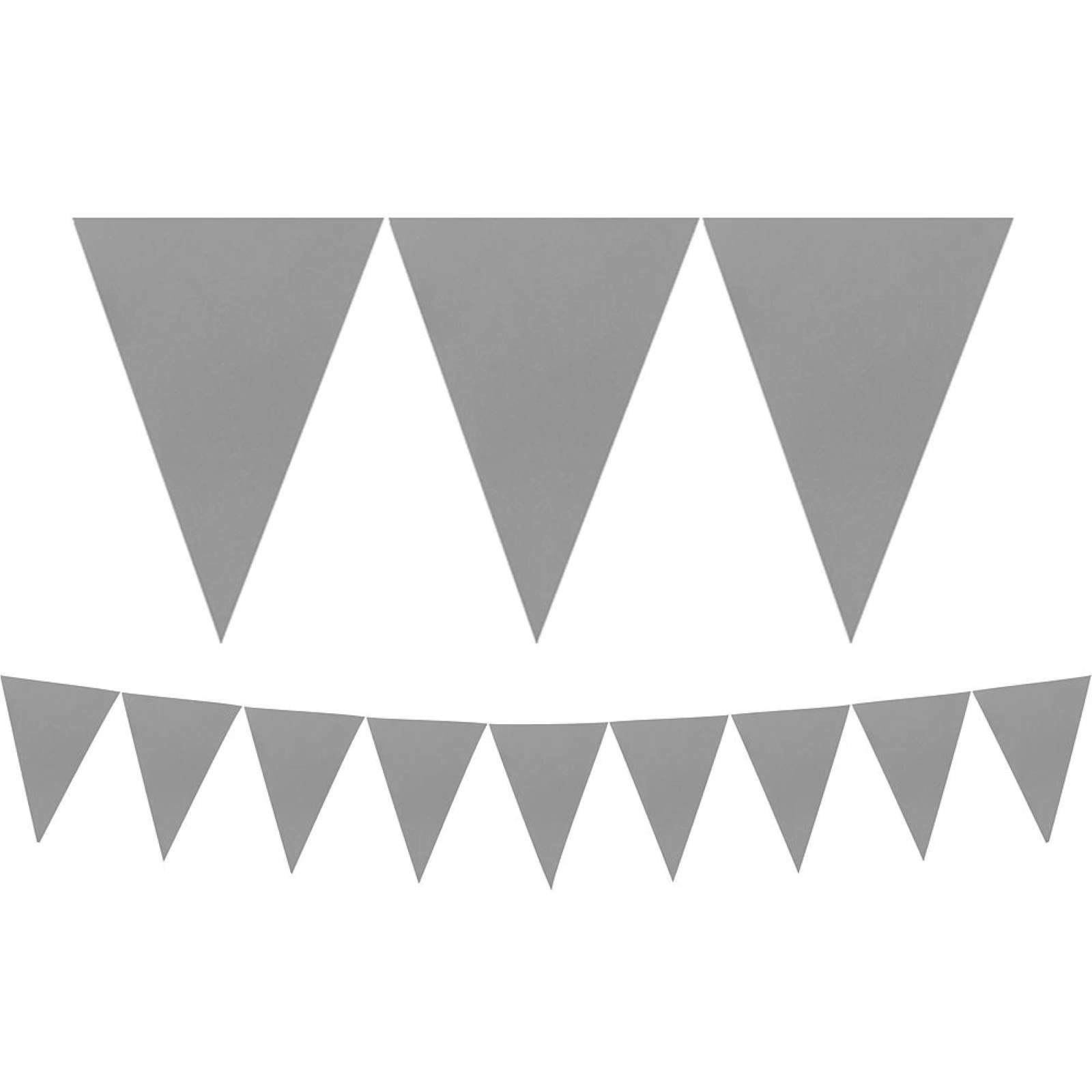 Silver Paper Pennant Banner 4.57m