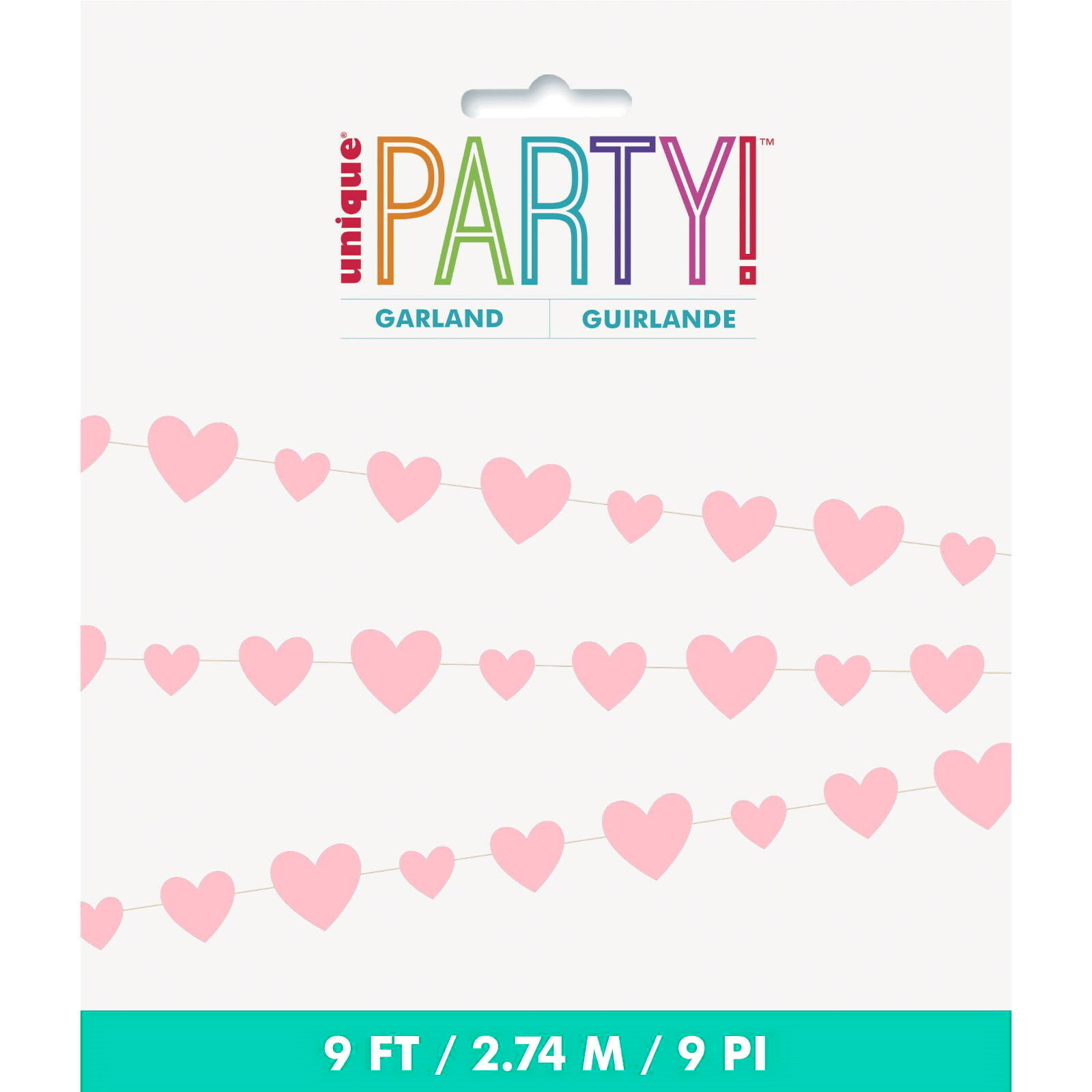 Light Pink Hearts Garland Banner
