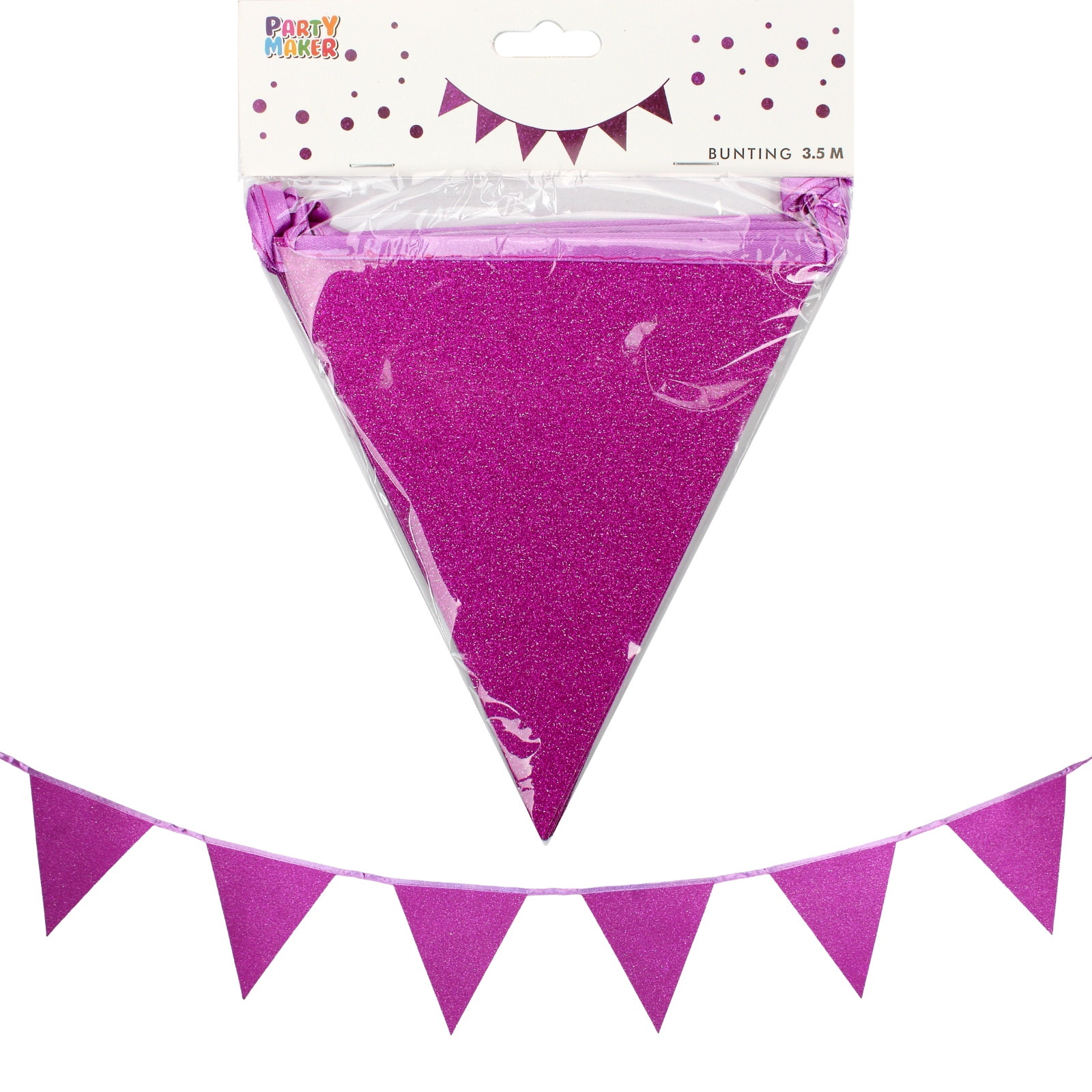 Hot Pink Glitter Flag Banner 3.5m