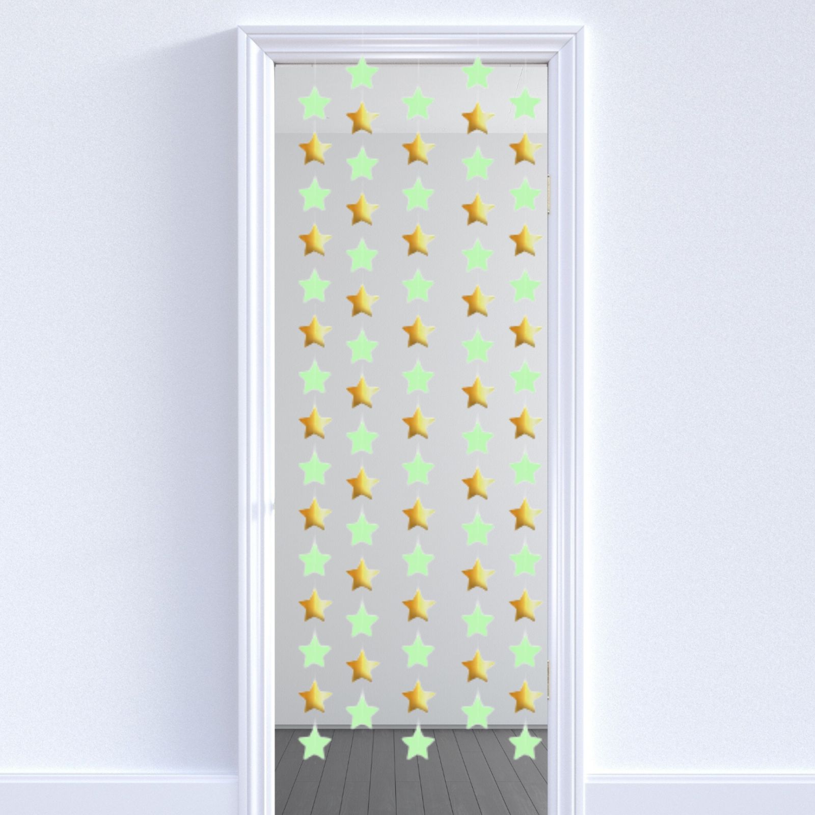 Mint Green and Gold Star Garland String Decorations (Pack of 2)