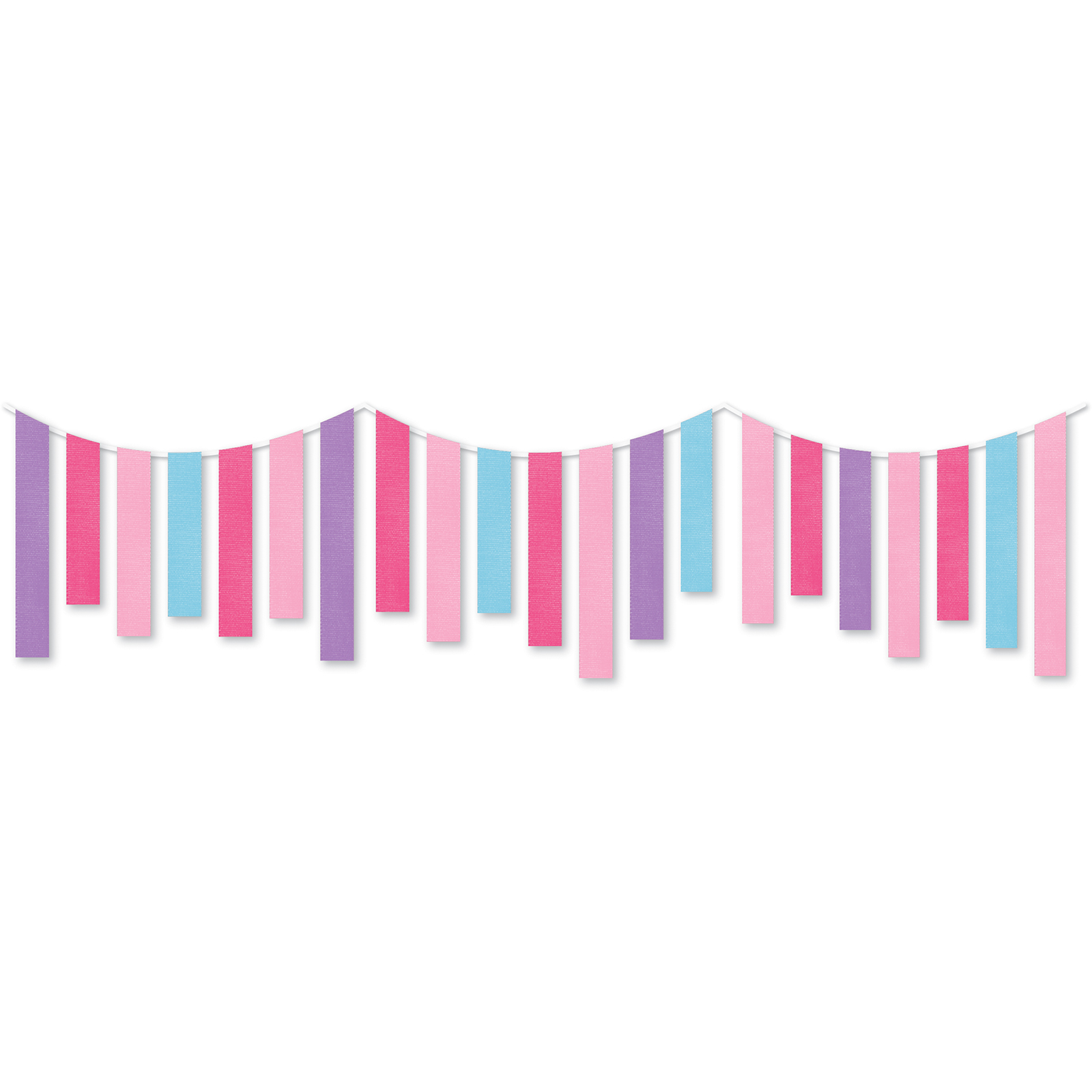 Pink Purple and Blue Ribbon Garland 3m