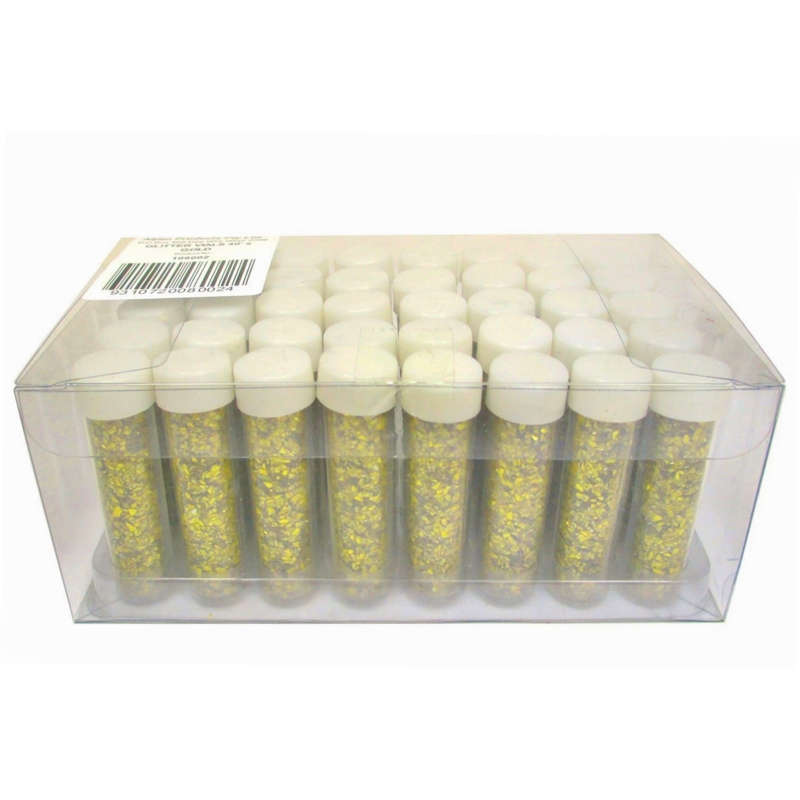 Gold Glitter Tubes (Pack of 40)