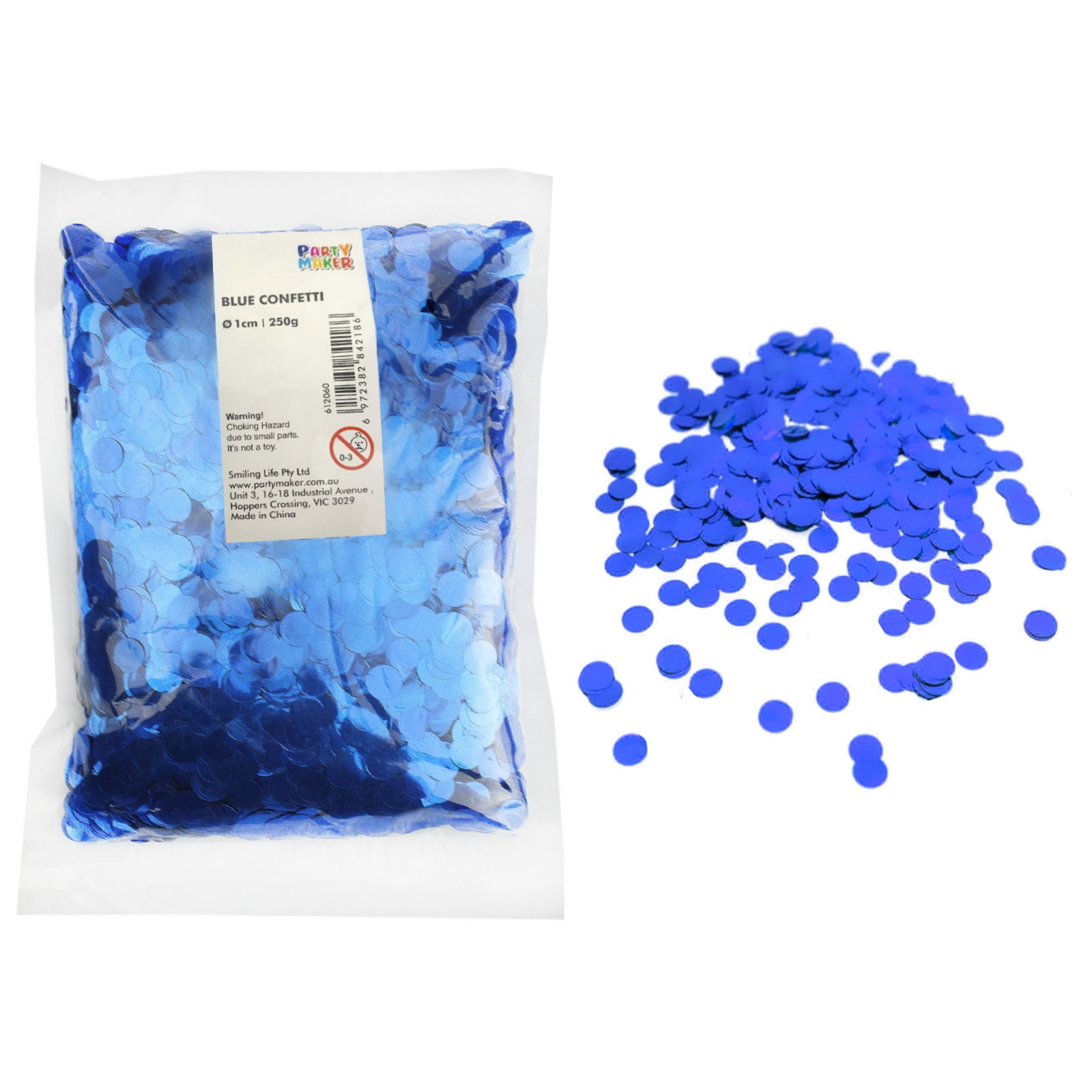 Bulk Metallic Blue Confetti 1cm (250g)