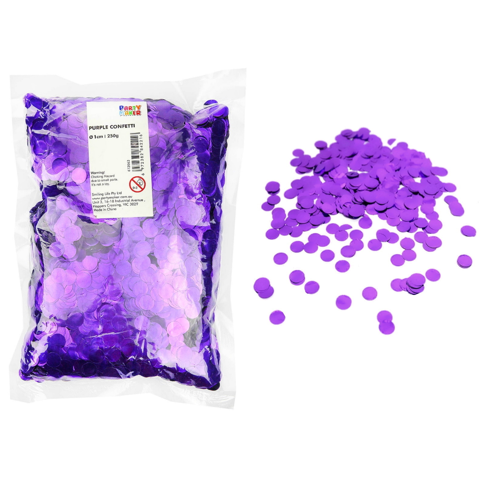 Bulk Metallic Purple Confetti 1cm (250g)