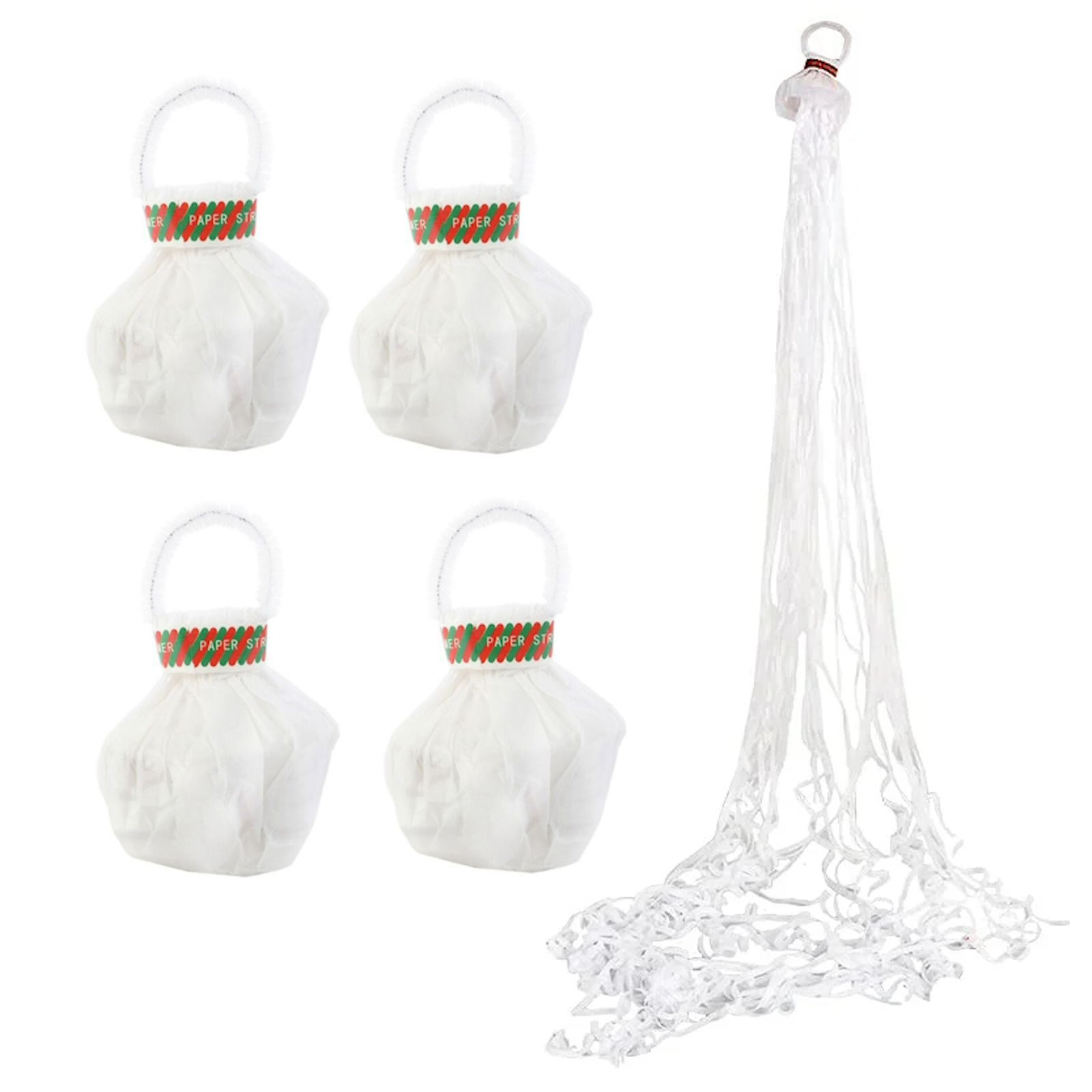 White Paper Confetti Streamer Throws (Pack of 4) 