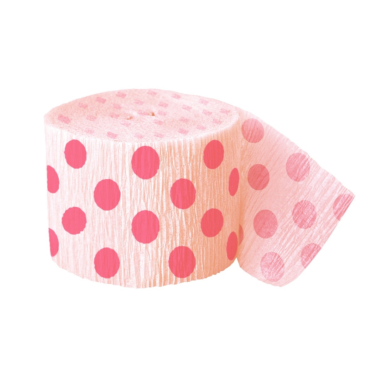 Pink Polkadot Crepe Streamer