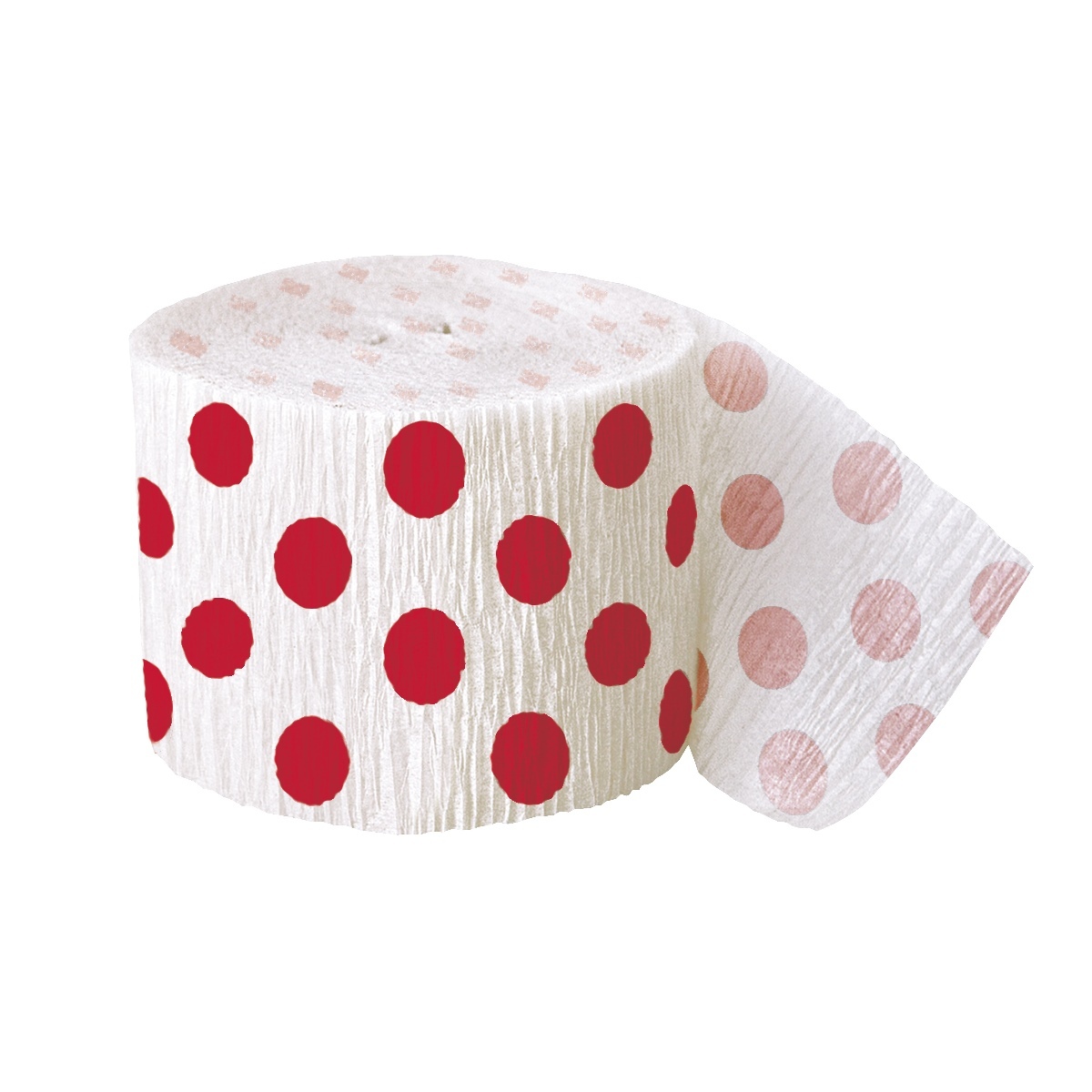 Red Polkadot Crepe Streamer