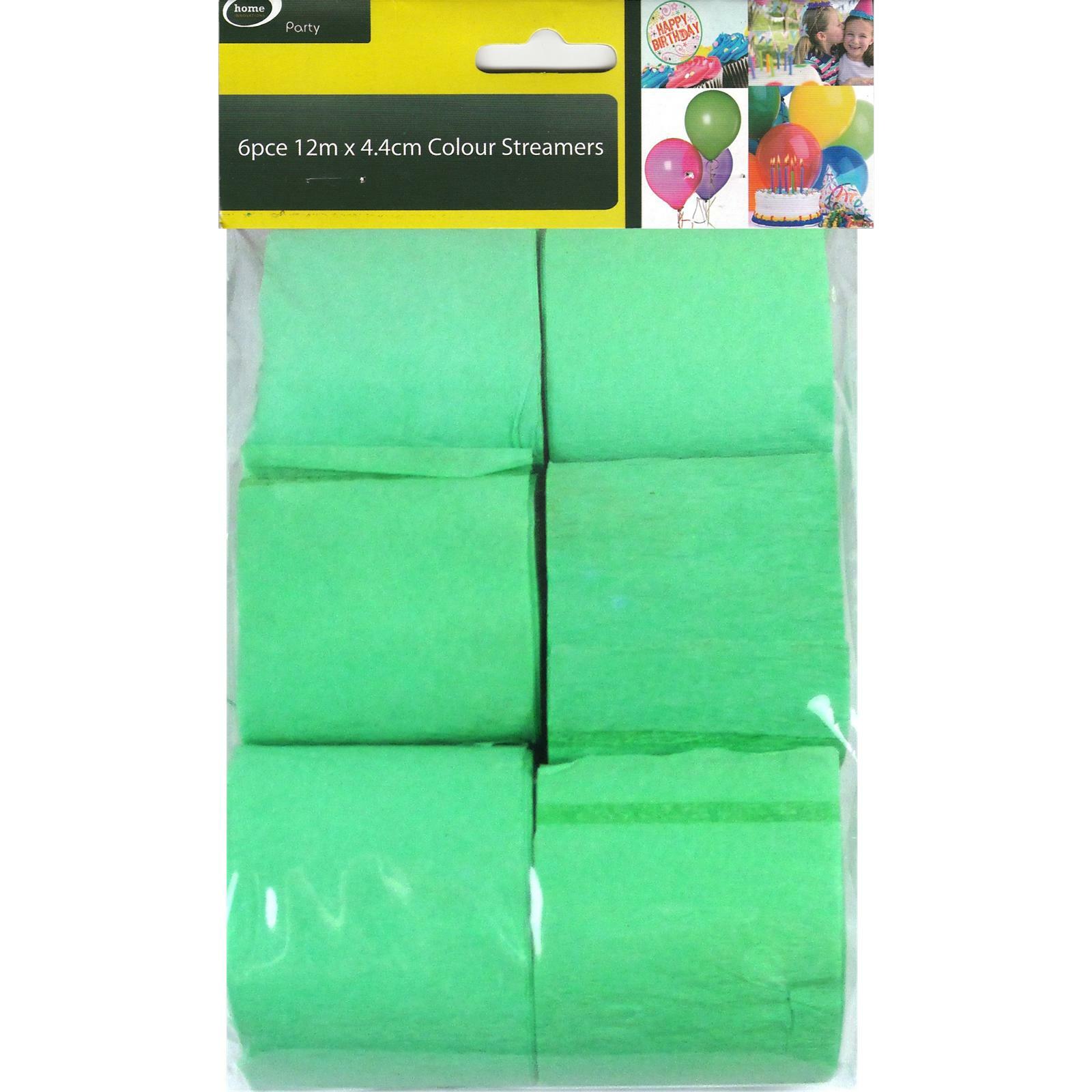 Green Crepe Streamers (Pack of 6)