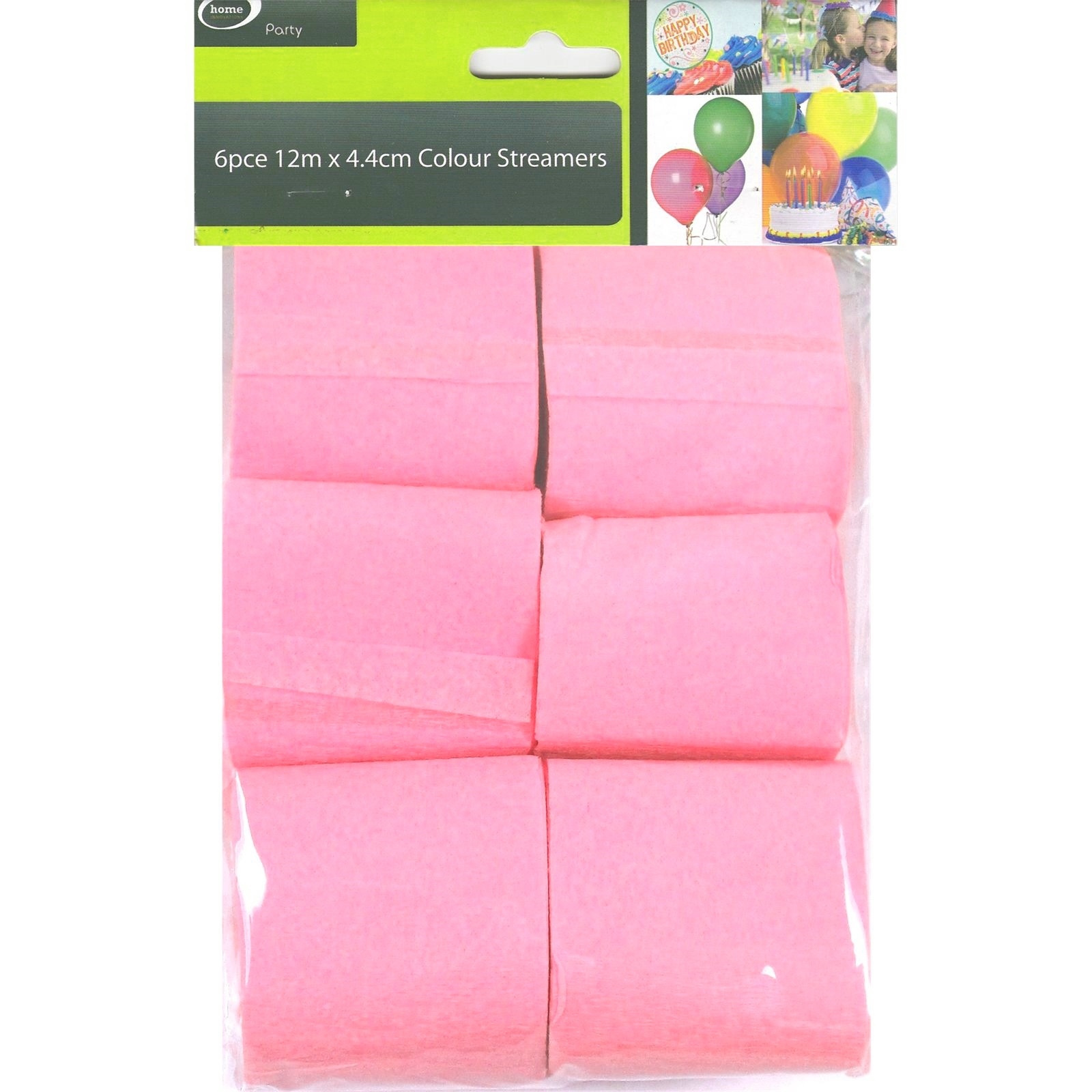 Light Pink Crepe Streamers (Pack of 6)