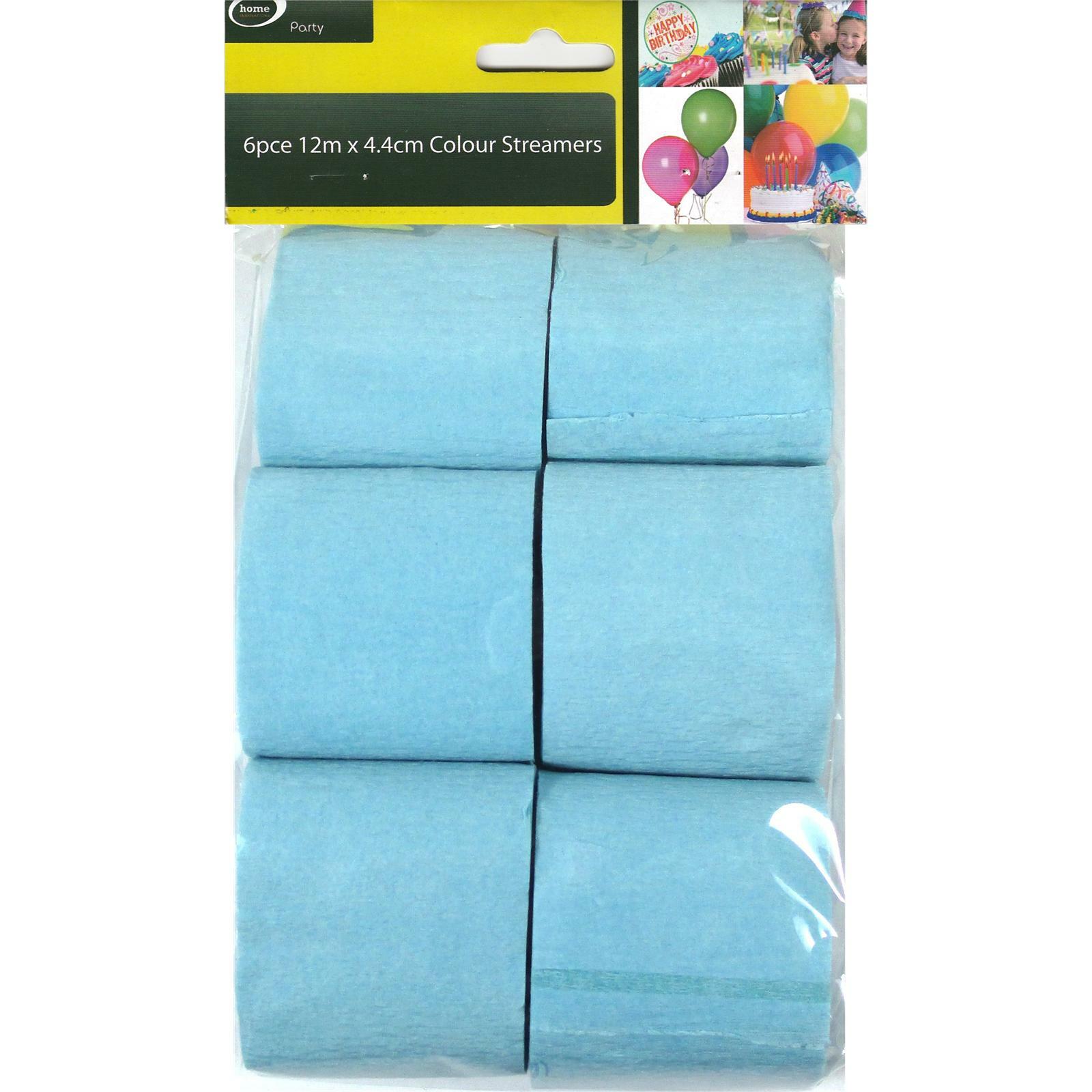 Light Blue Crepe Streamers (Pack of 6)