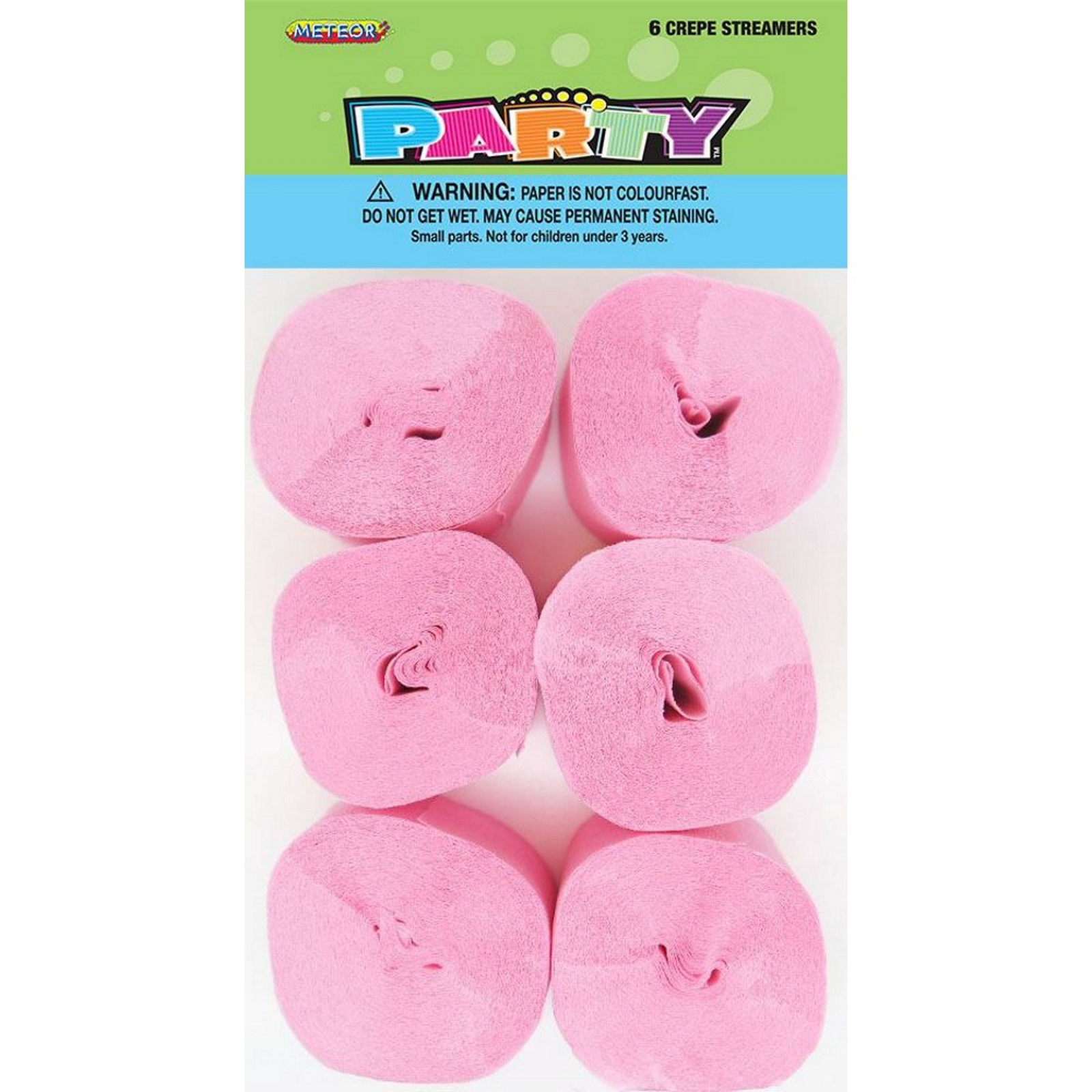 Light Pink Crepe Streamers (Pack of 6)