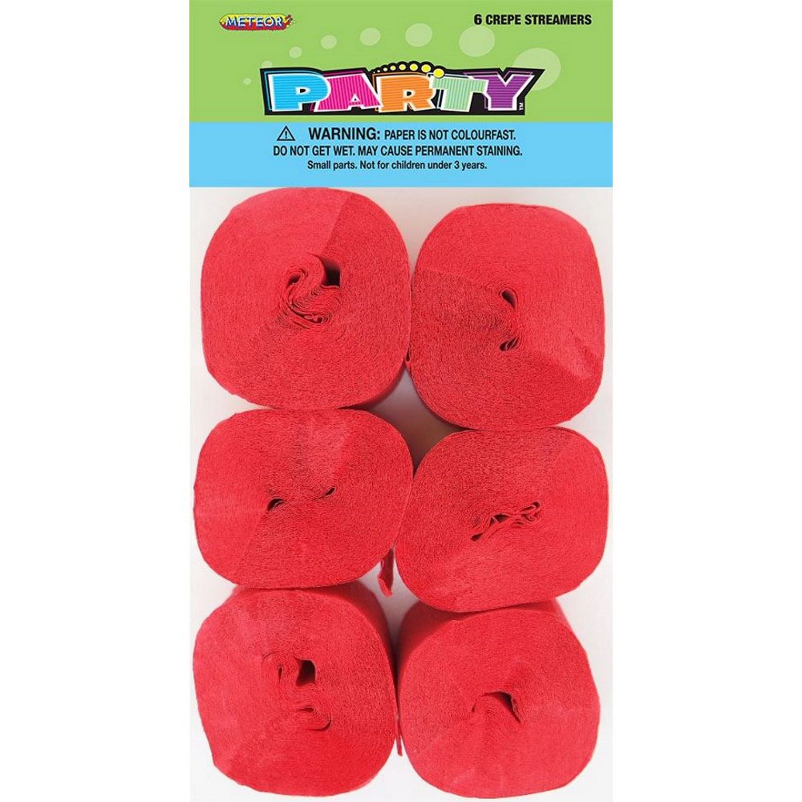 Red Crepe Streamers (Pack of 6)