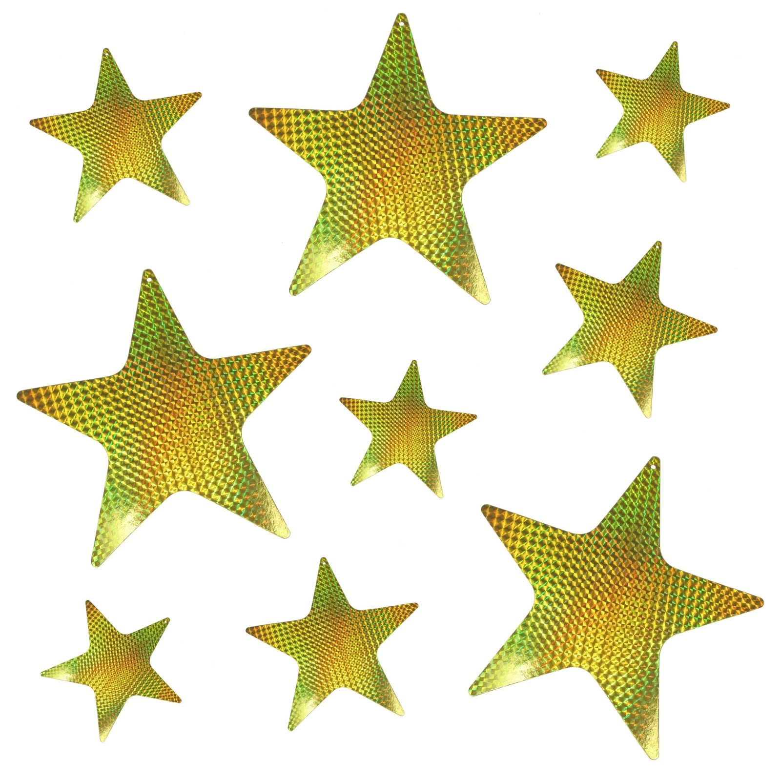 Gold Laser Star Cutout Wall Decorations (Pack of 9)