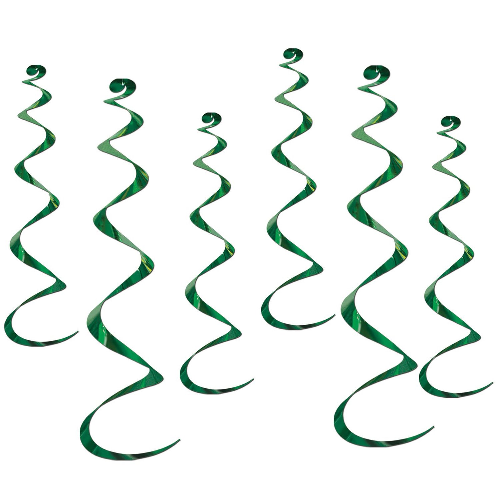 Green Swirl Decorations (Pack of 6) 