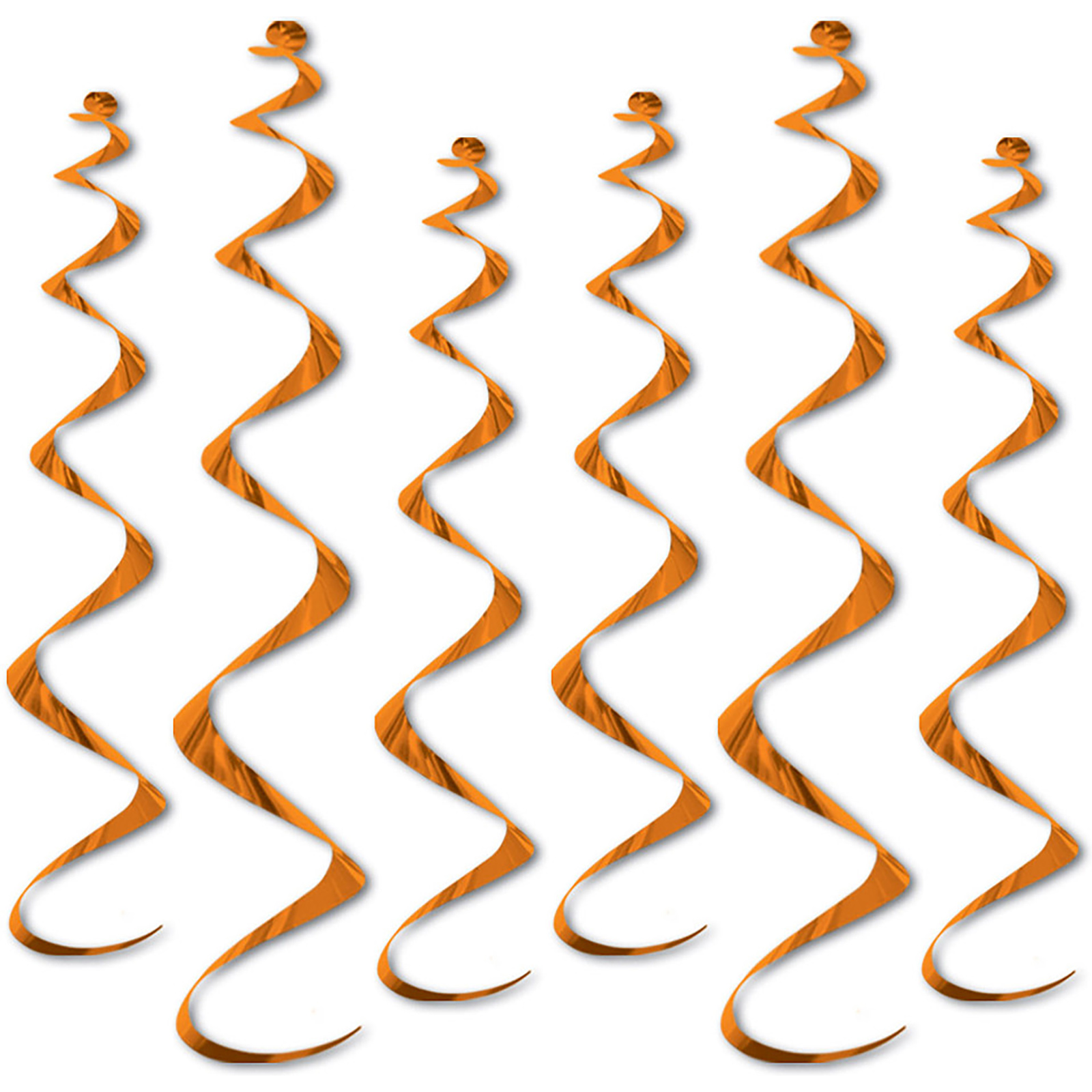 Orange Swirl Decorations (Pack of 6) 