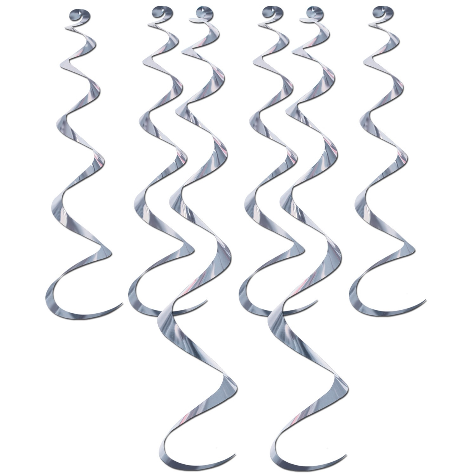 Silver Swirl Decorations (Pack of 6)
