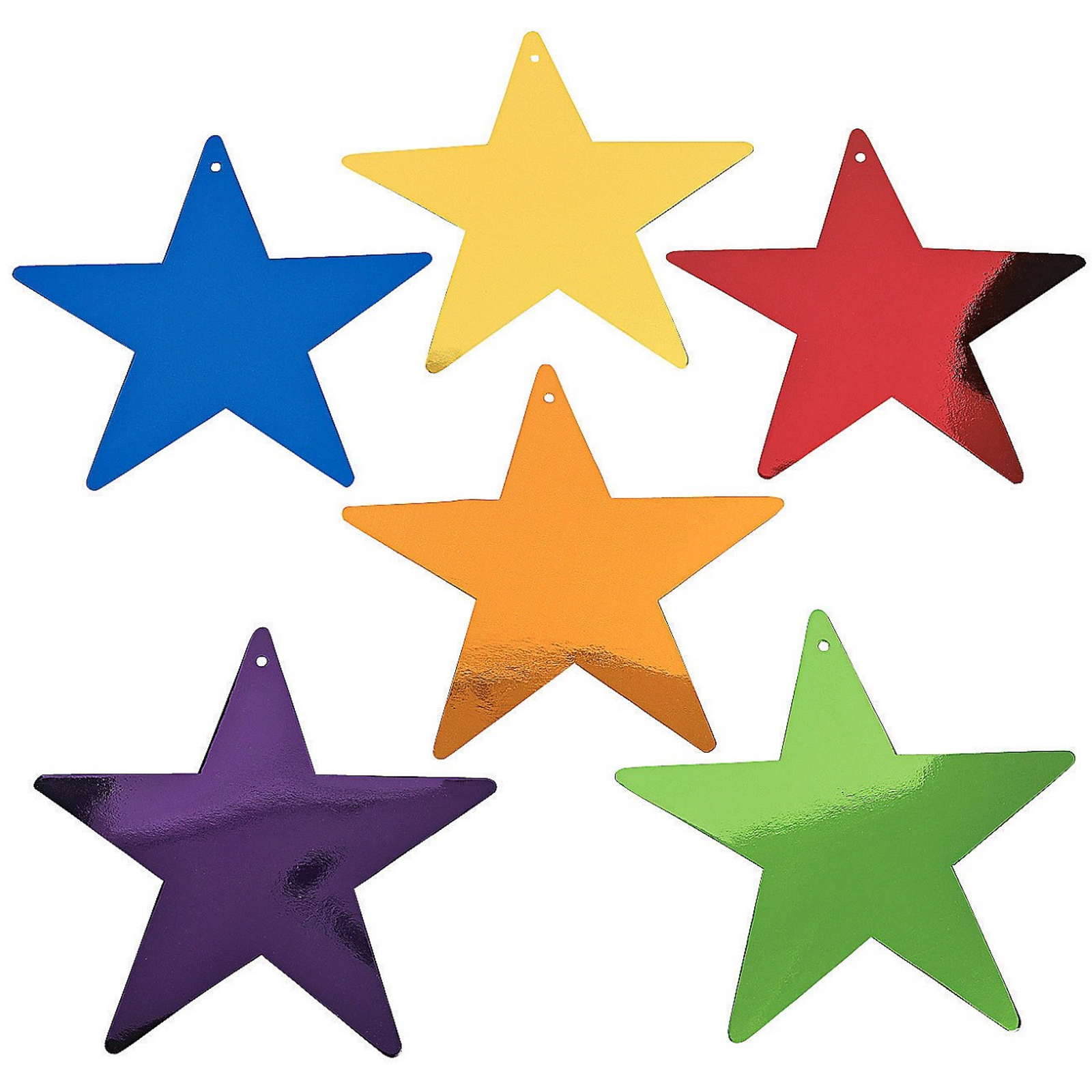Coloured Star Decorations (Pack of 12)