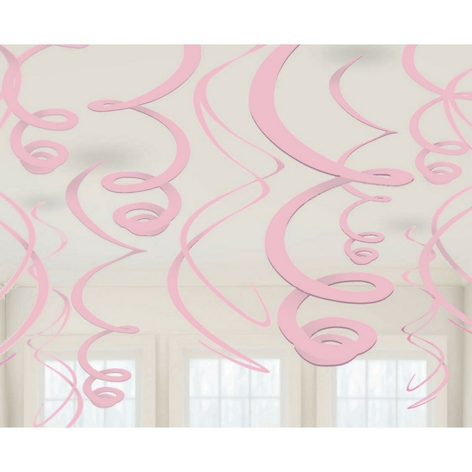 Light Pink Swirl Decorations (Pack of 12)