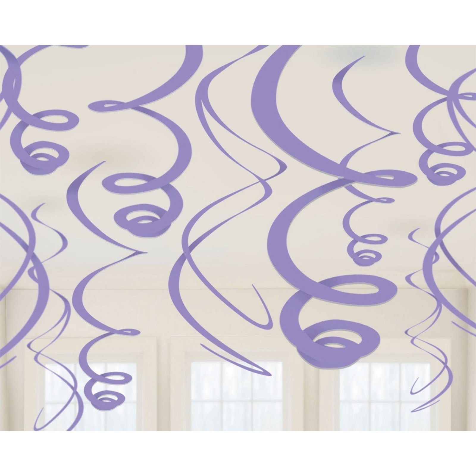 Purple Swirl Decorations (Pack of 12)