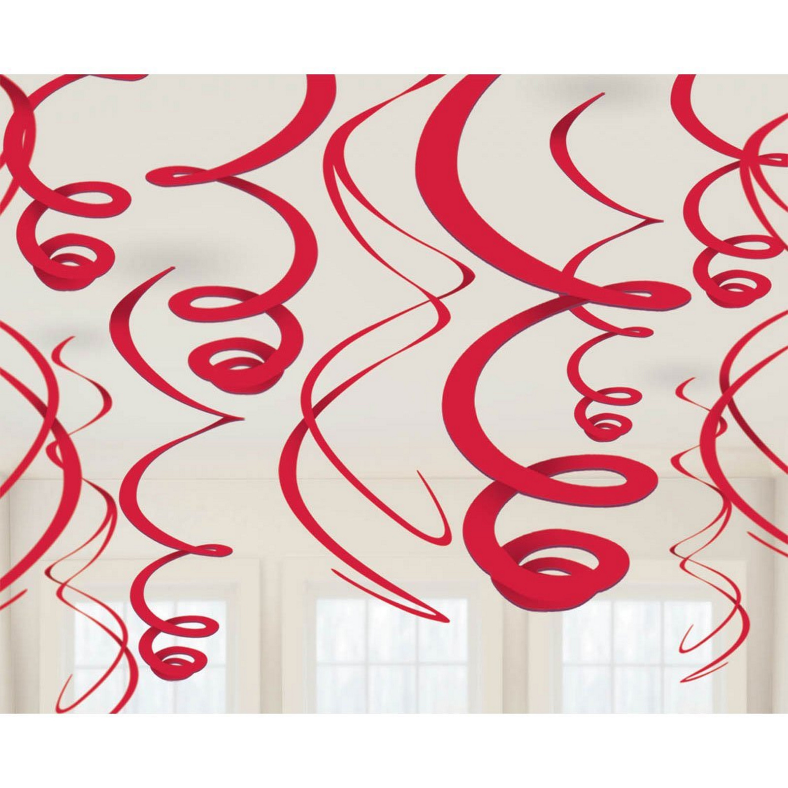 Red Swirl Decorations (Pack of 12)