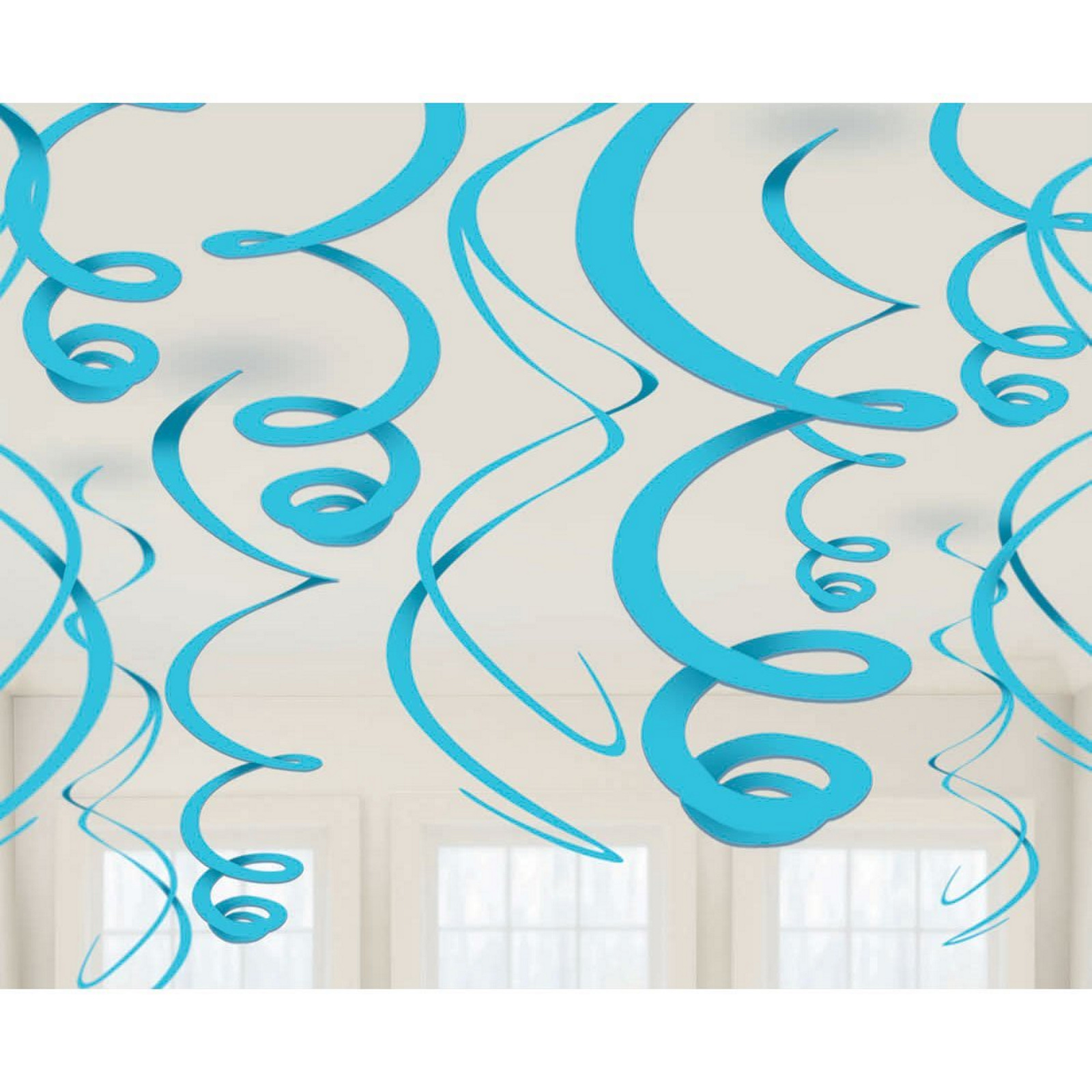 Caribbean Blue Swirl Decorations (Pack of 12)
