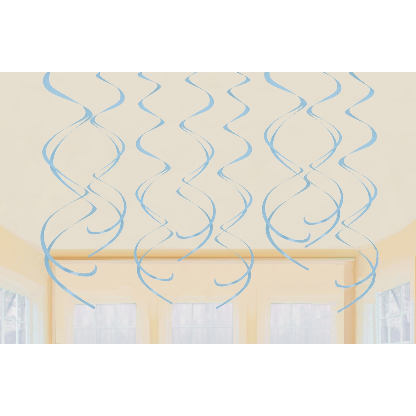 Light Blue Swirls (Pack of 8)